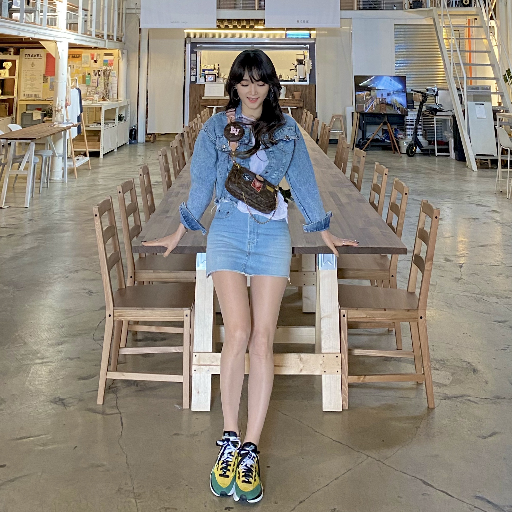 Nike x Sacai VaporWaffle Tour Yellow & Gorge Green Sail, (W) Nike x Off-White Vapor Street Tour Yellow 착용 스타일 - 2