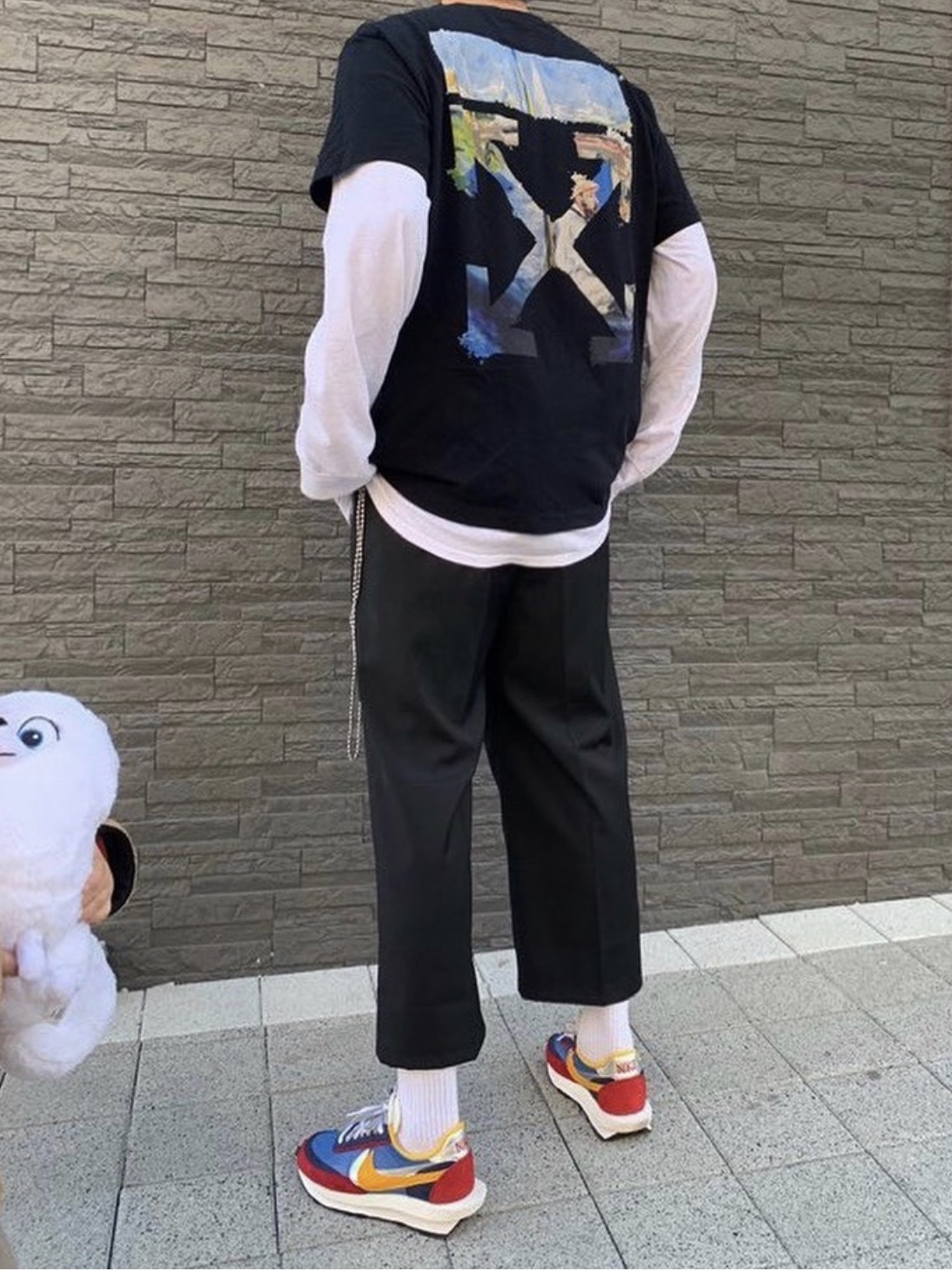 Nike x Sacai LDWaffle Blue Multi 착용 스타일