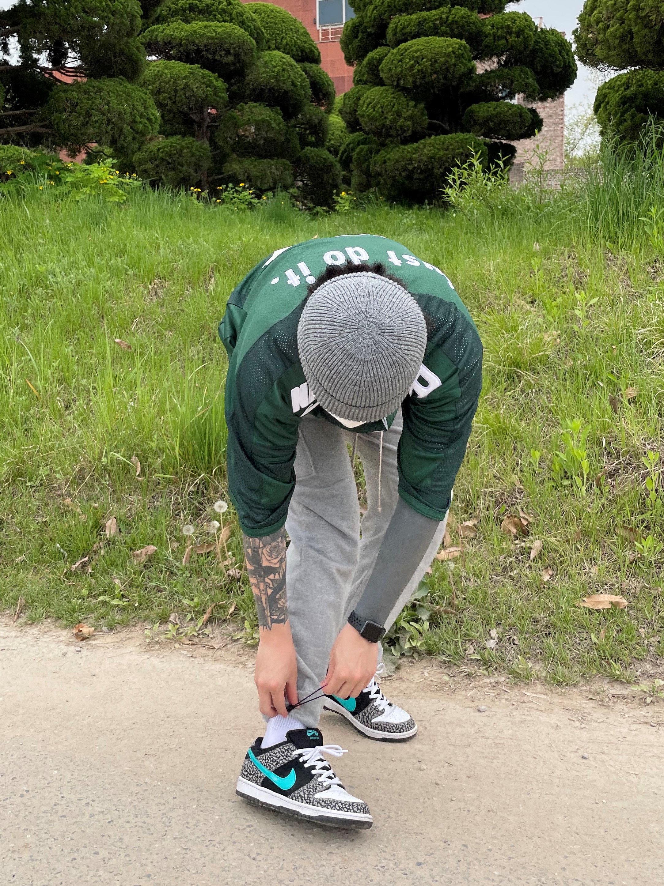 Nike x Cactus Plant Flea Market S/S Jersey Green - Asia, Nike SB Dunk Low Pro Clear Jade 착용 스타일 - 5