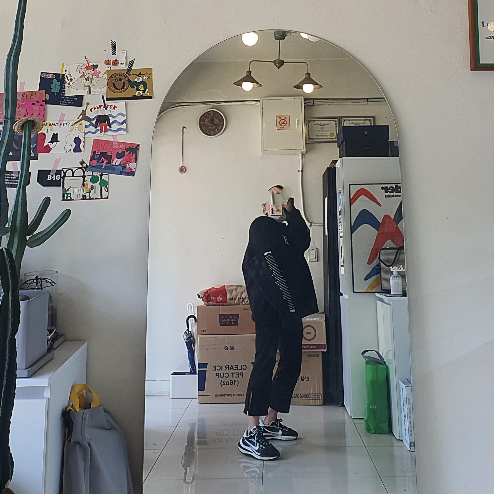Nike x Sacai VaporWaffle Black White 착용 스타일