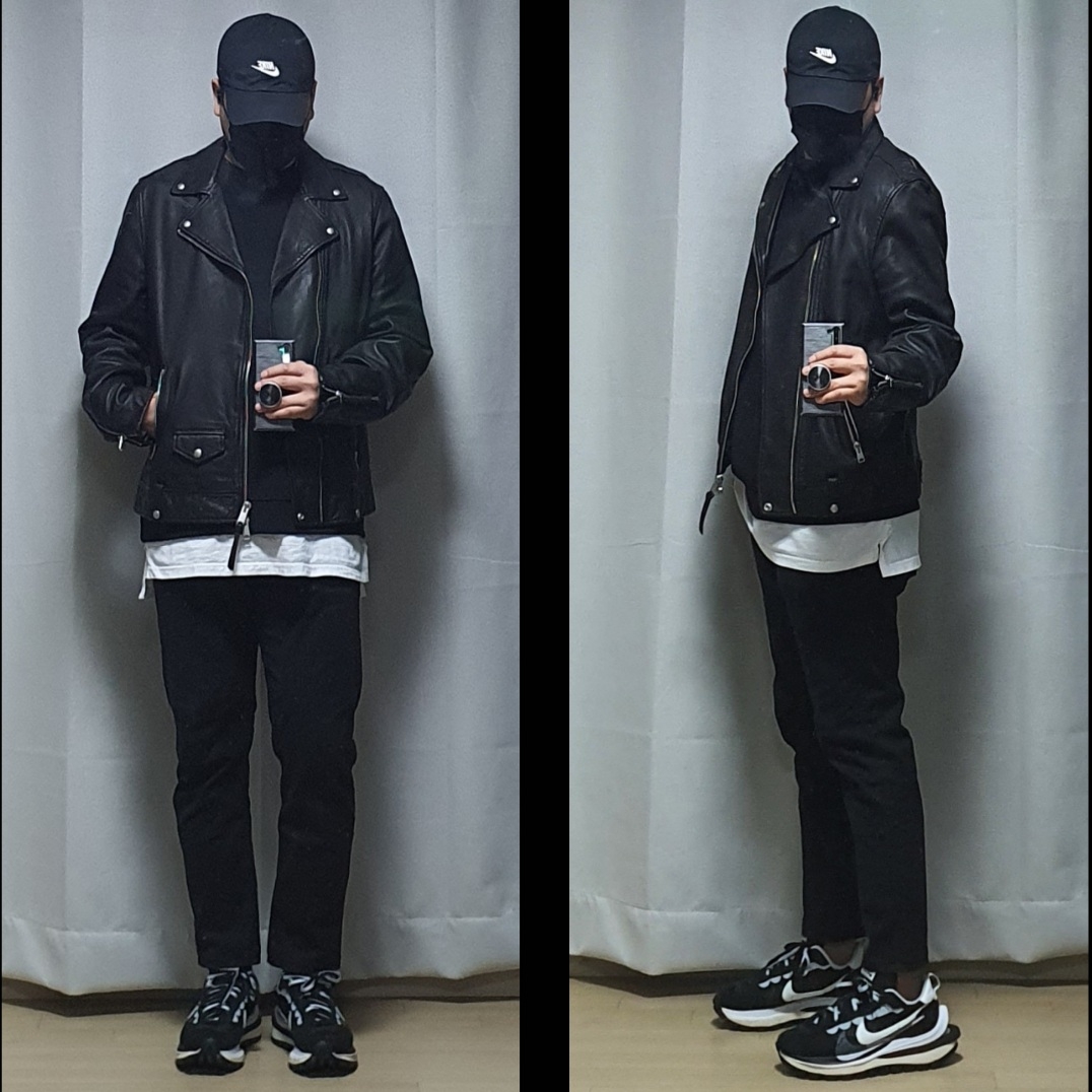 Nike x Sacai VaporWaffle Black White 착용 스타일
