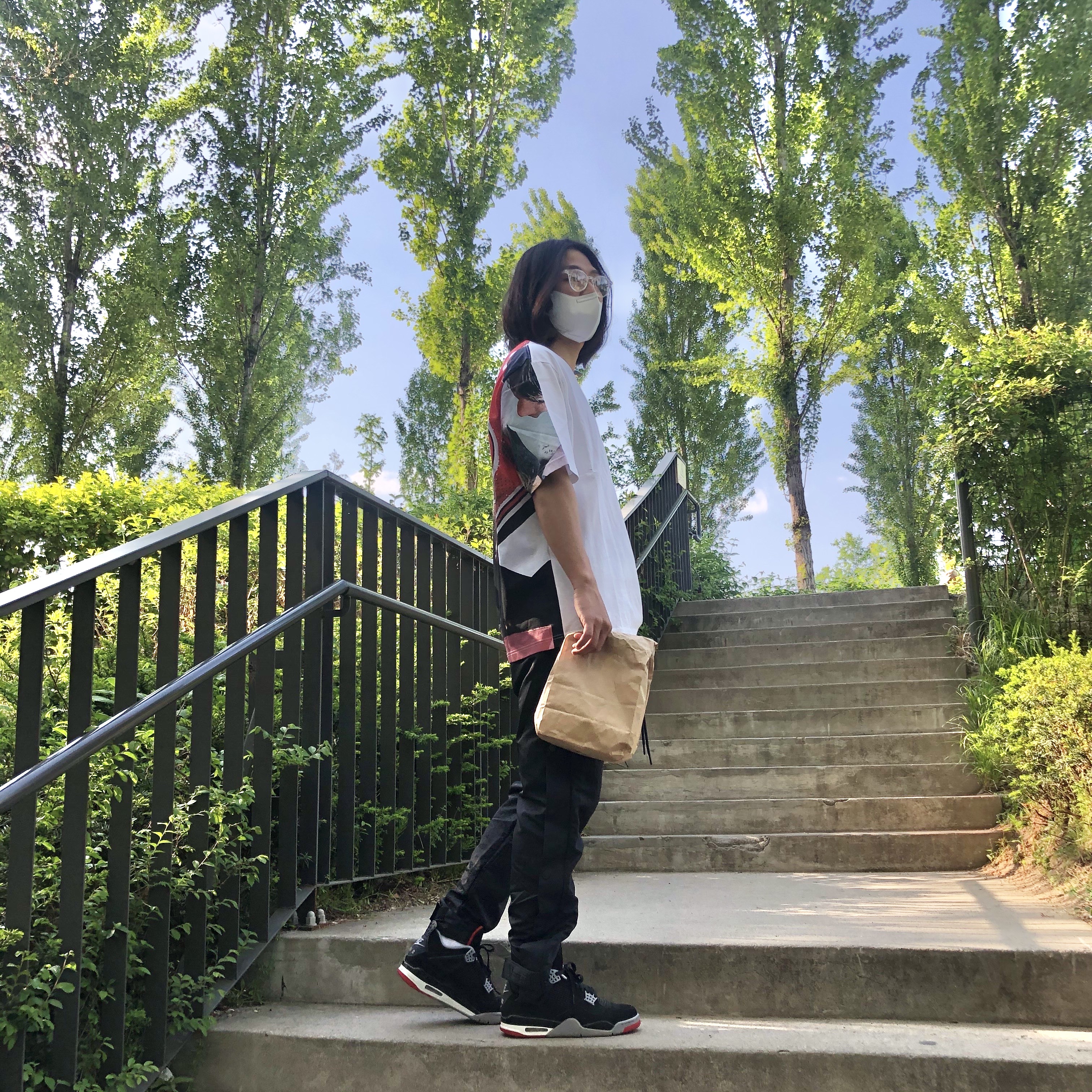 Jordan x Union Autographs T-Shirt, Nike x Fear of God Warm Up Pants Off Noir 착용 스타일