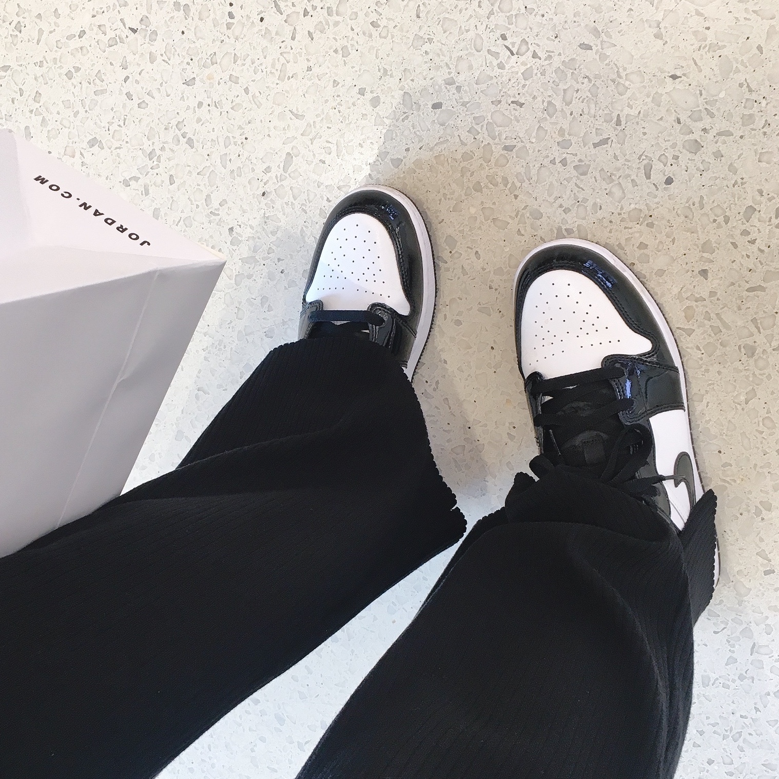 (GS) Jordan 1 Mid SE ASW Black 착용 스타일