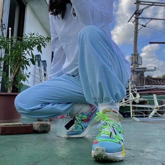 (W) Nike x Off-White Vapor Street Polarized Blue 착용 스타일