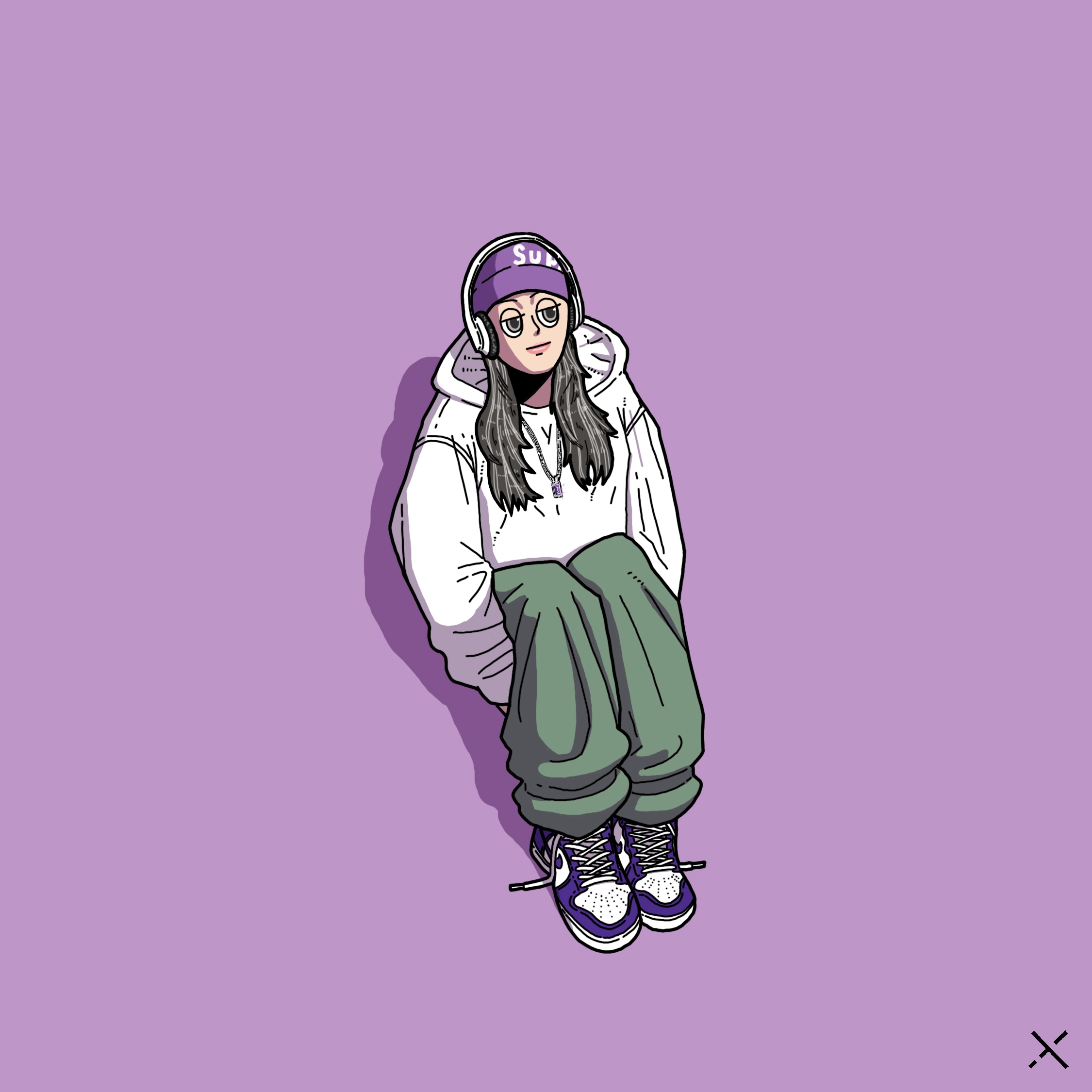 Supreme Big Logo Beanie Purple - 20FW, (W) Nike Dunk High SP Varsity Purple 착용 스타일 - 1