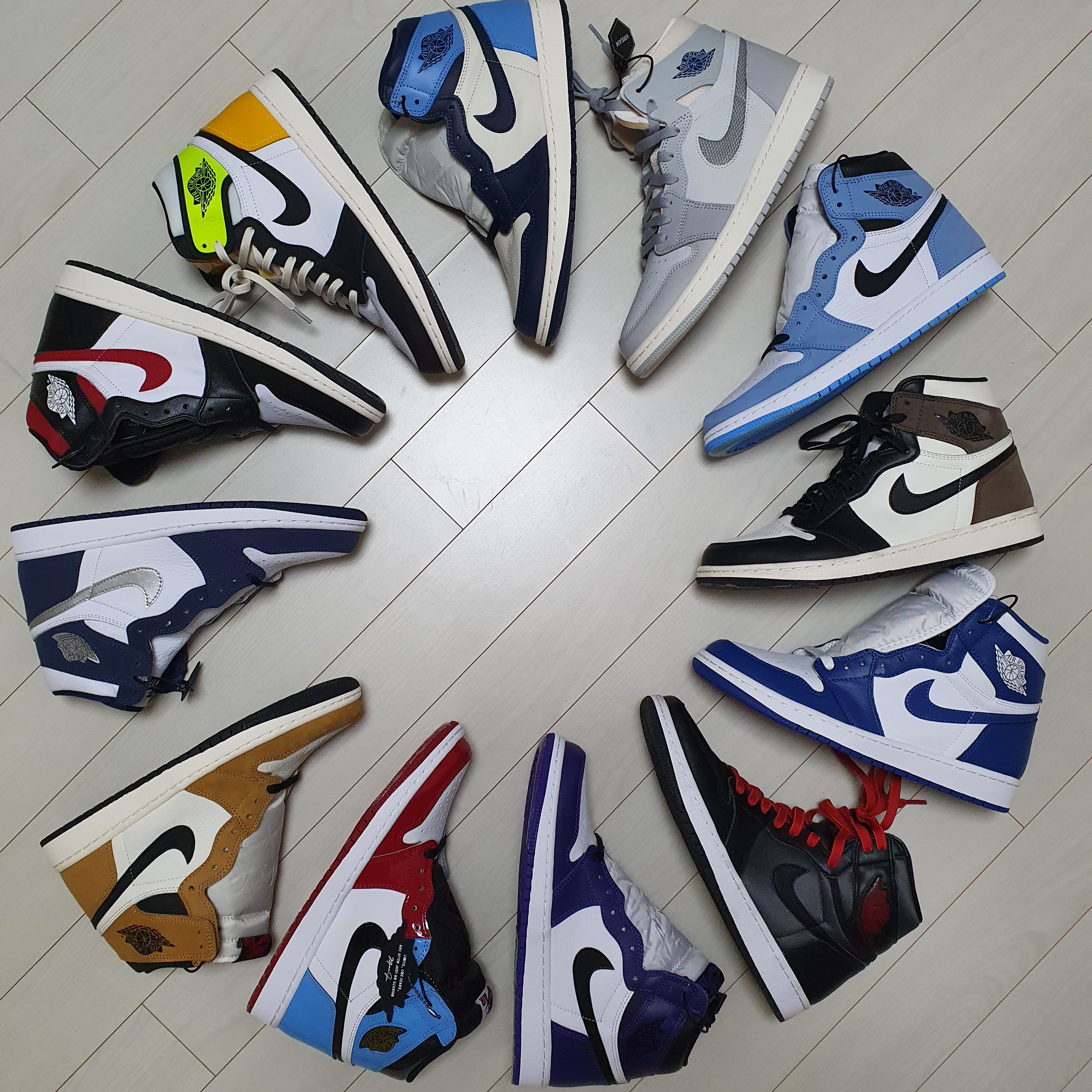 Jordan 1 Retro High OG University Blue, Jordan 1 Retro High OG Black Mocha 착용 스타일
