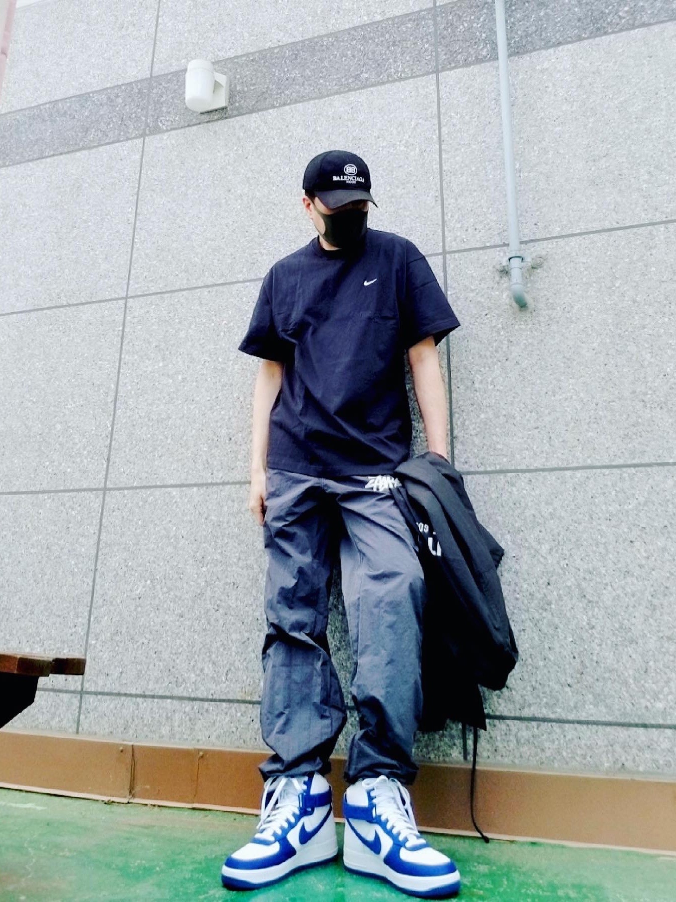 Nike Air Force 1 High '07 LV8 EMB Dodgers, Nike x Stussy Beach Pants Off Noir 착용 스타일 - 1