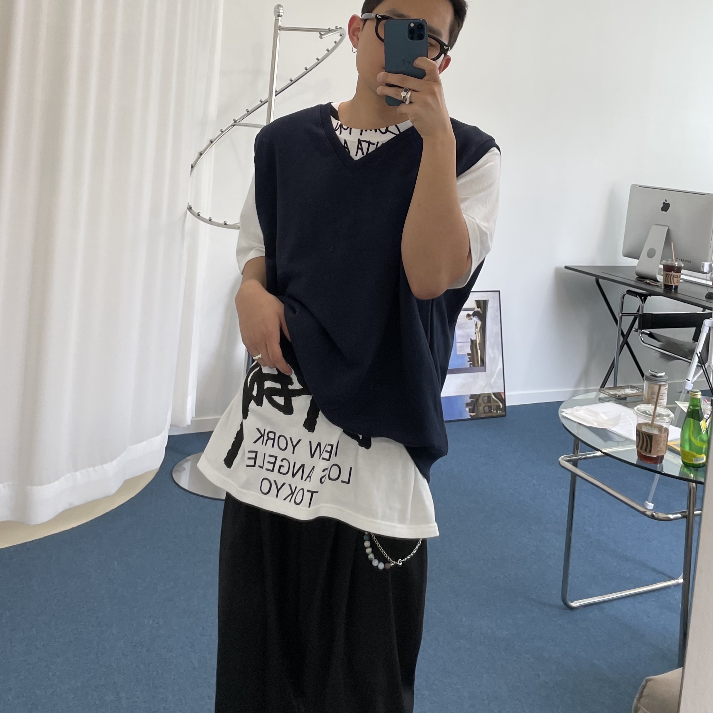 Stussy x Takahiromiyashita The Soloist 40 WT T-Shirt 착용 스타일 - 1