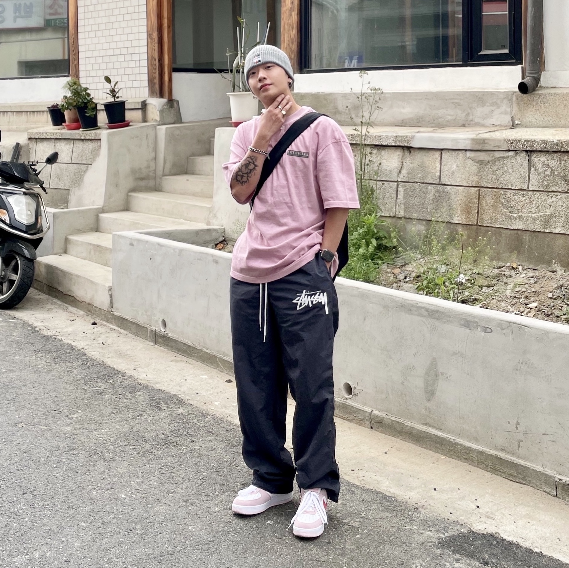 Nike Air Force 1 '07 QS Valentine's Day, Nike x Stussy Beach Pants Off Noir 착용 스타일