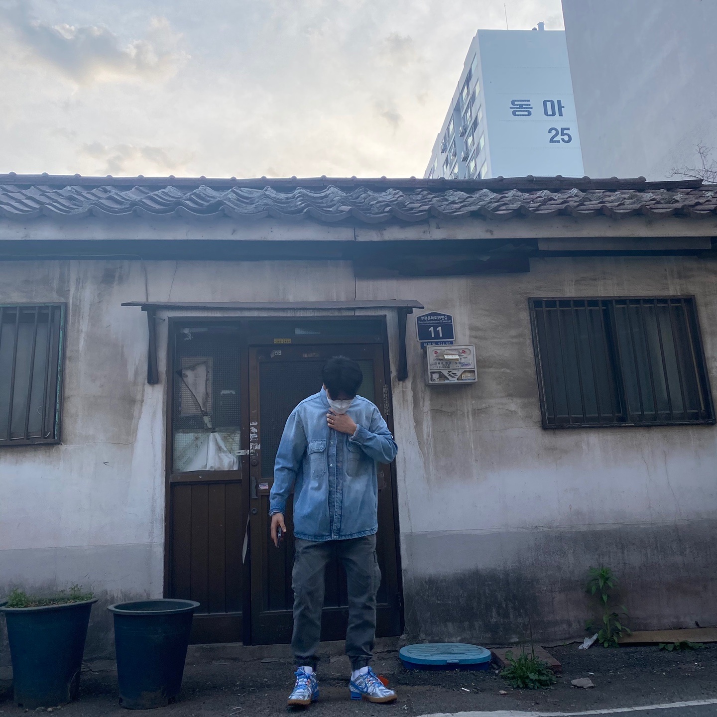 Nike x Off-White Air Rubber Dunk University Blue 착용 스타일