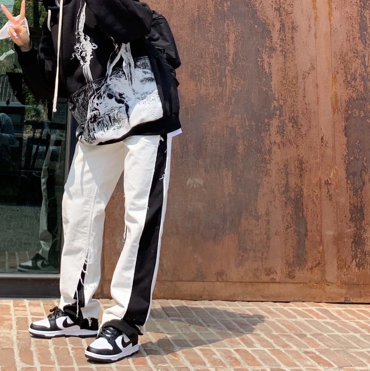 (W) Nike Dunk Low Black 착용 스타일