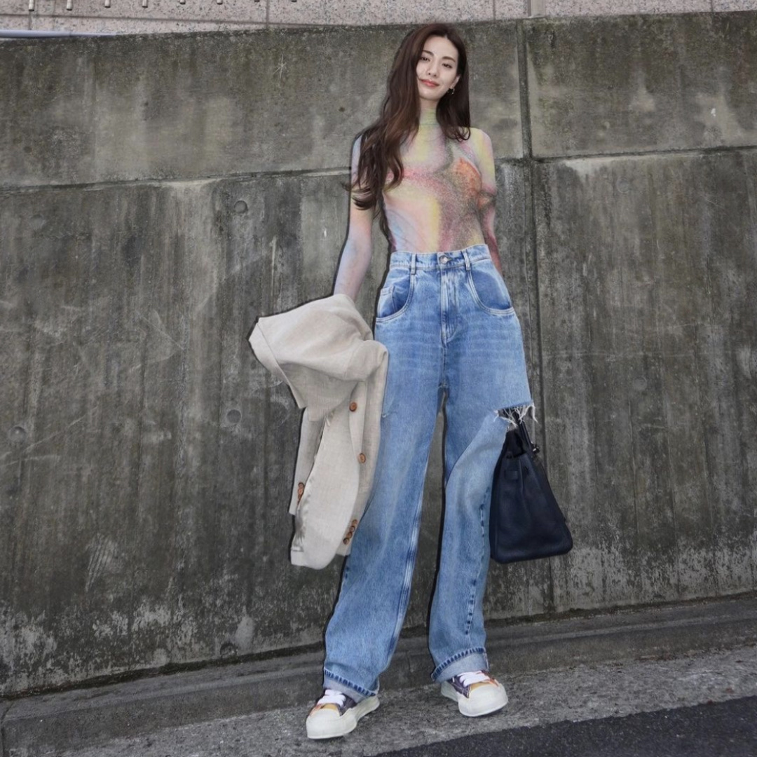 Maison Mihara Yasuhiro OG Sole Over Dyed Lowcut Sneakers Orange 착용 스타일 - 4