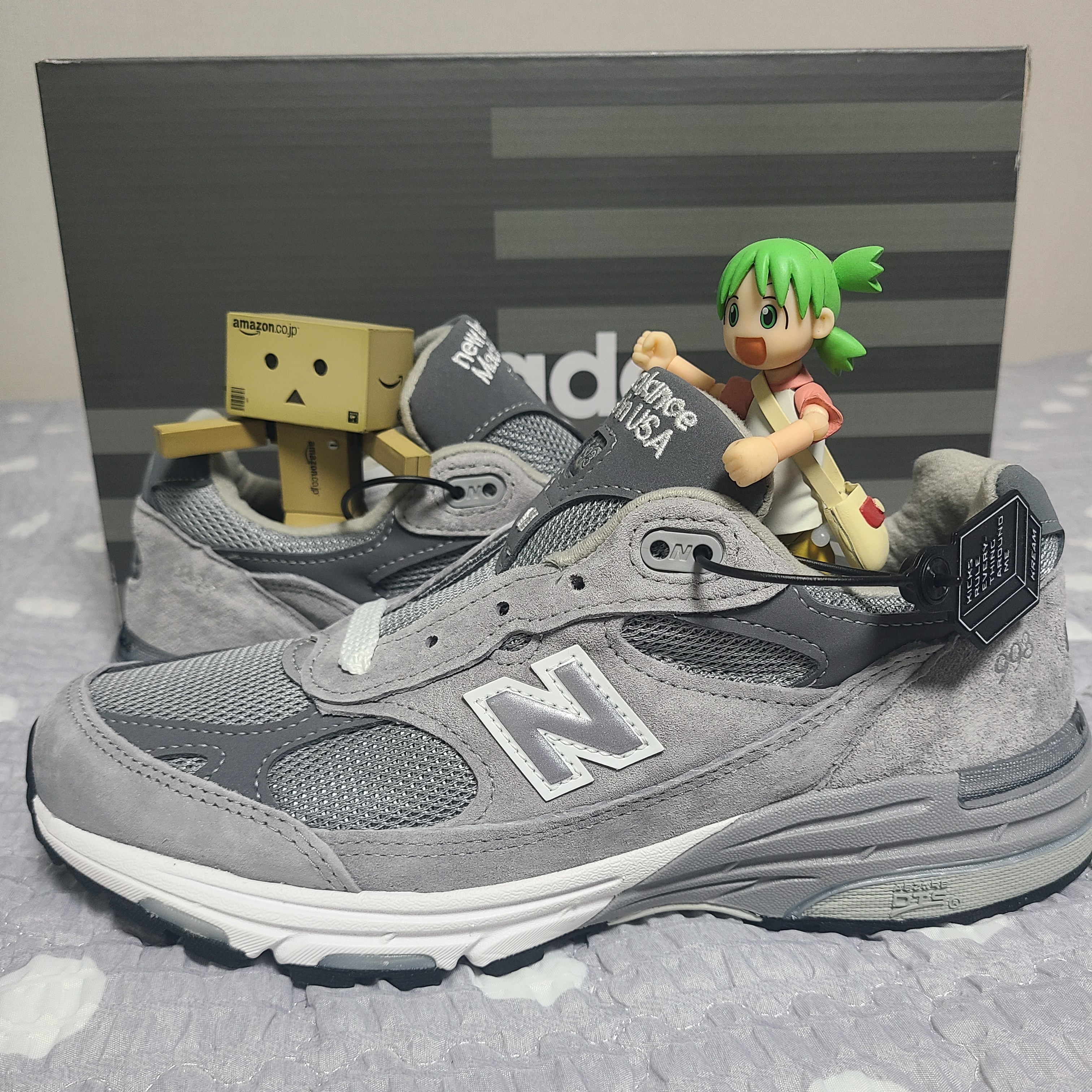 (W) New Balance 993 Made in USA Grey - B Standard 착용 스타일