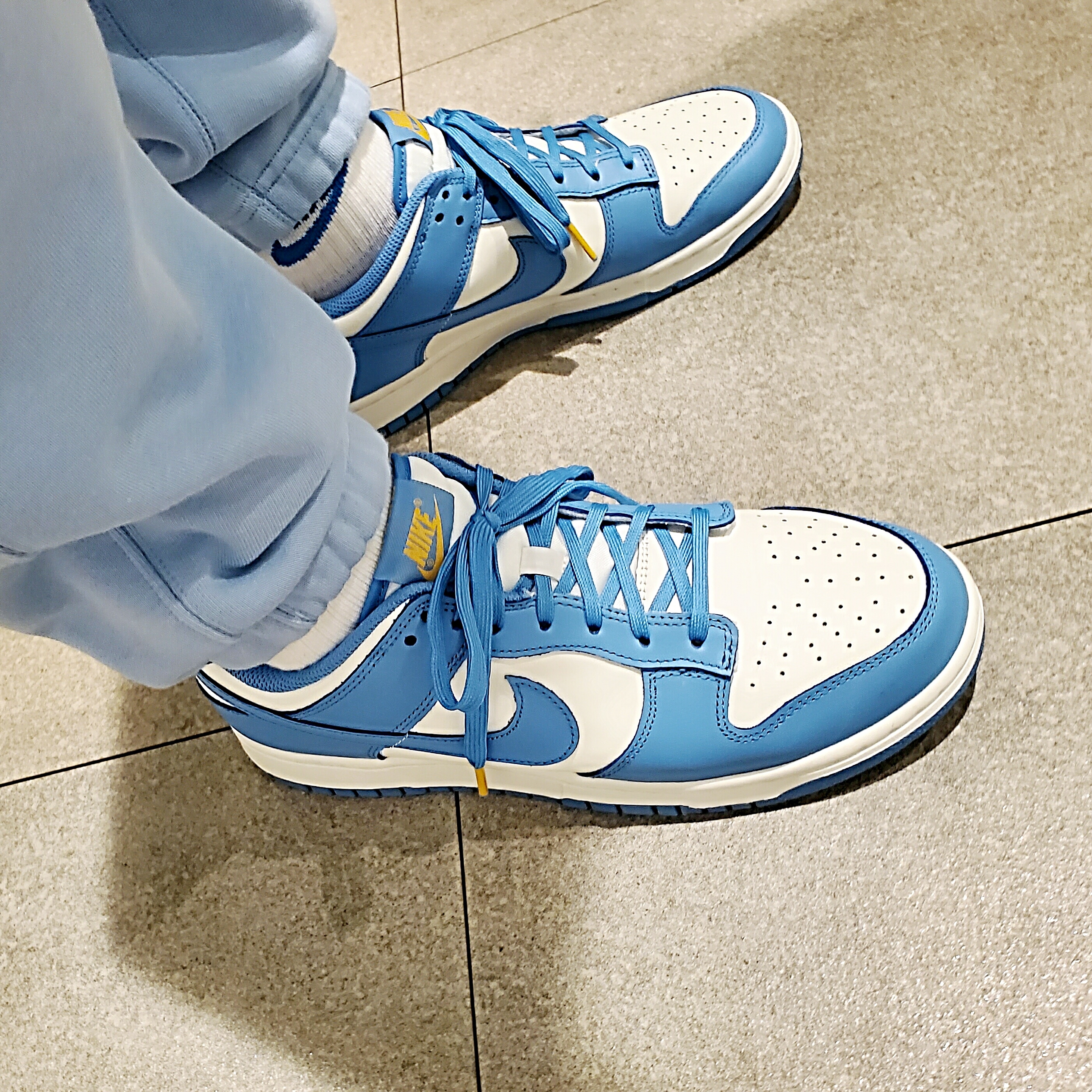 Nike M NRG Hoodie Psychic Blue, Nike NRG Solo Swoosh Fleece Pants Psychic Blue - US/EU 착용 스타일 - 2