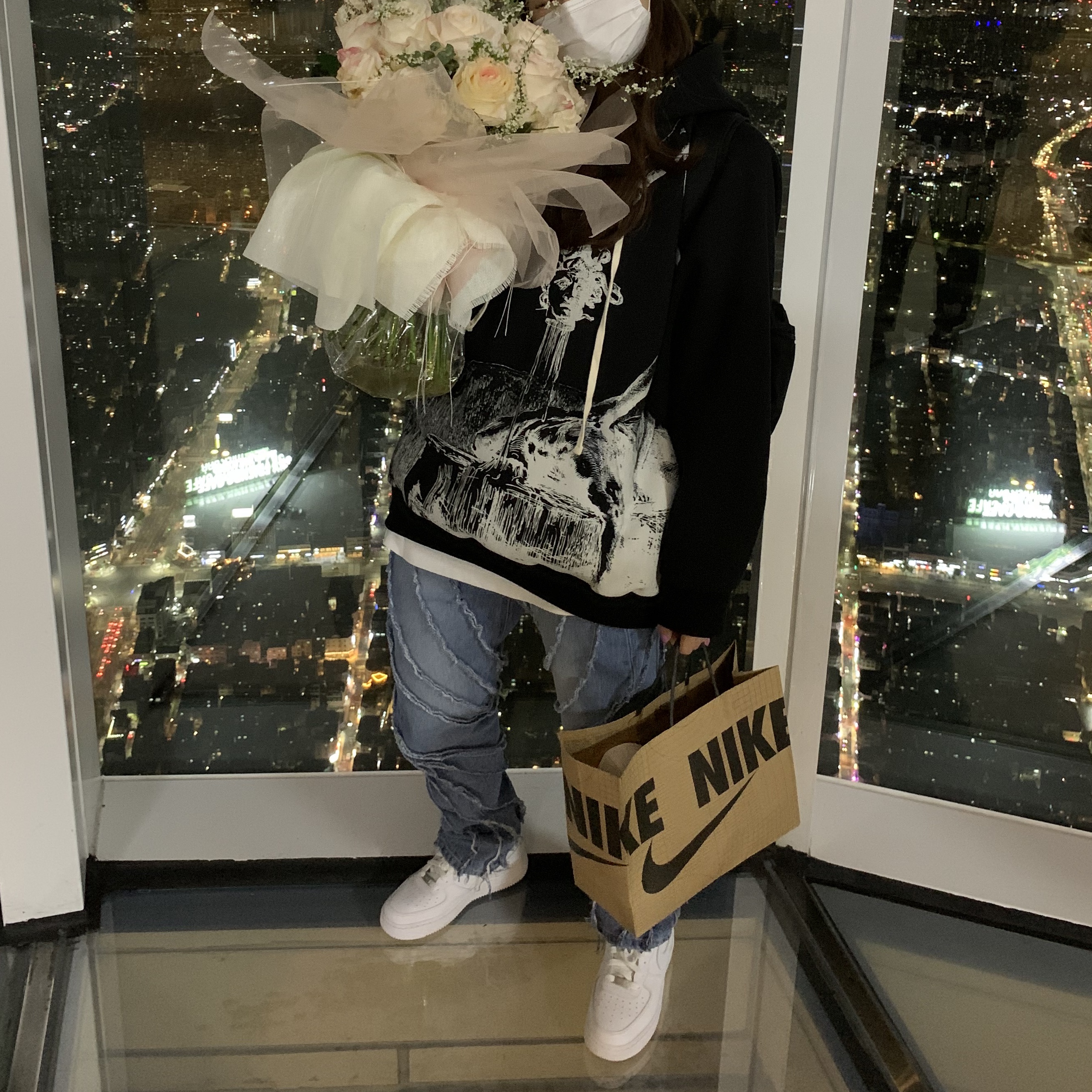 (W) Nike Air Force 1 '07 Low White 착용 스타일