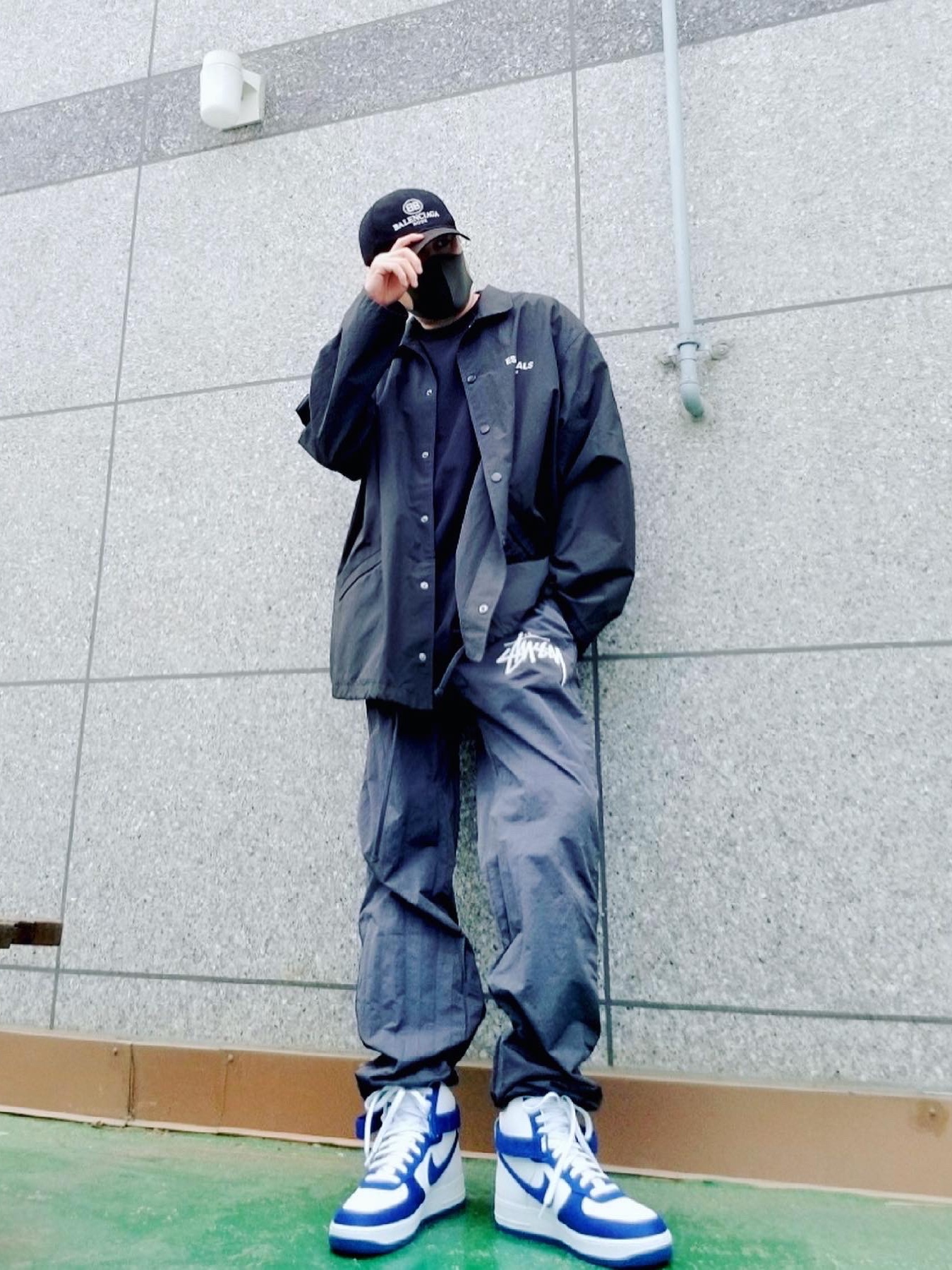 Nike Air Force 1 High '07 LV8 EMB Dodgers, Nike x Stussy Beach Pants Off Noir 착용 스타일 - 2