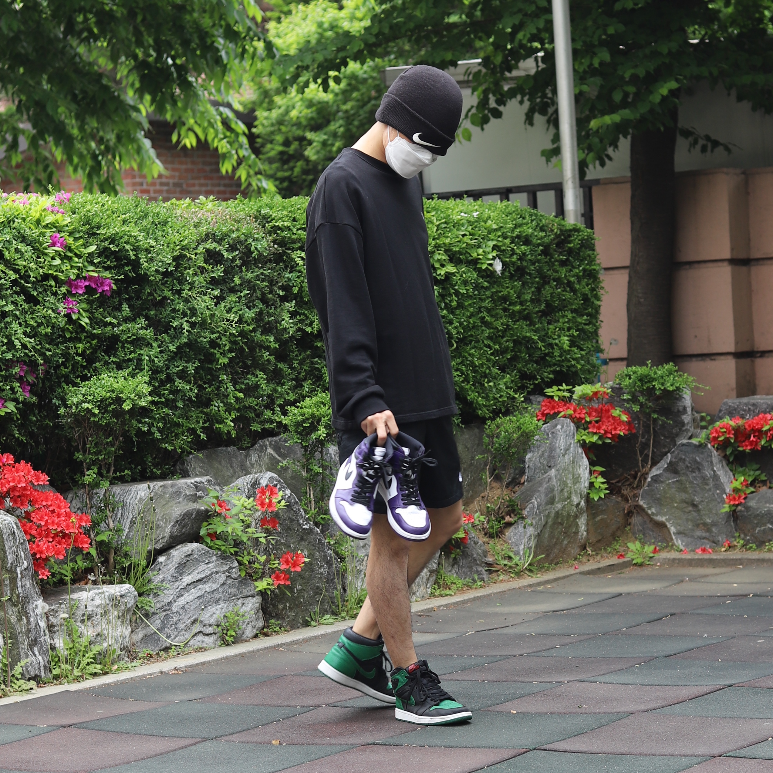 Jordan 1 Retro High OG Court Purple 2020, Jordan 1 Retro High OG Pine Green Black 착용 스타일