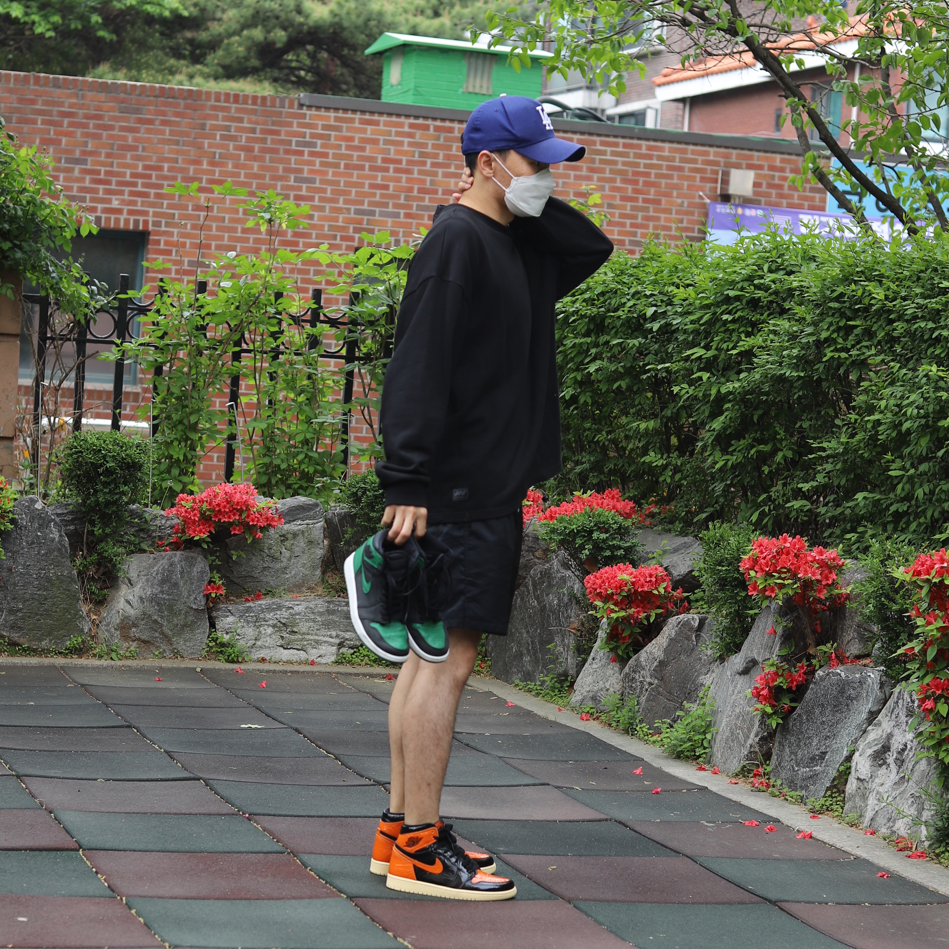 Jordan 1 Retro High OG Pine Green Black, Jordan 1 Retro High Shattered Backboard 3.0 착용 스타일