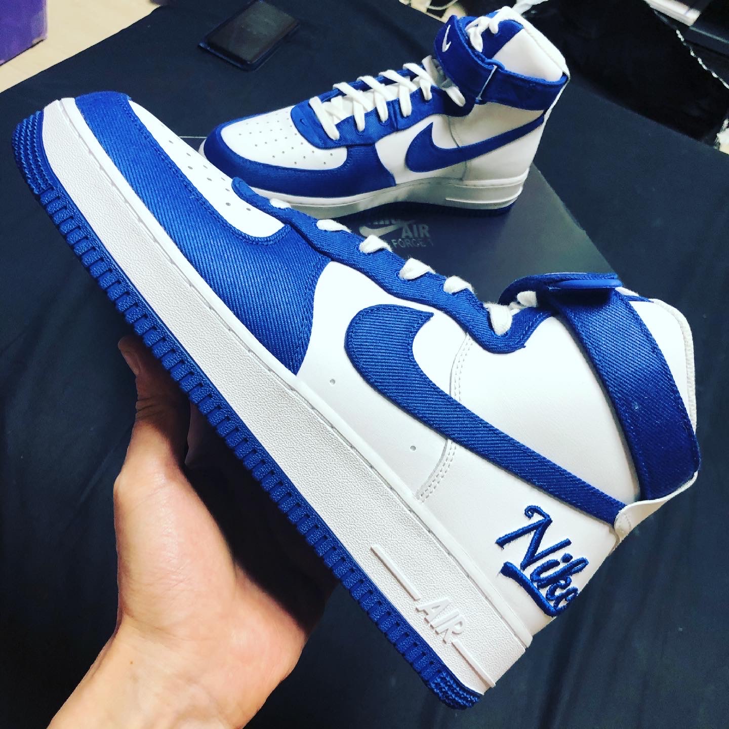 Nike Air Force 1 High '07 LV8 EMB Dodgers 착용 스타일 - 3