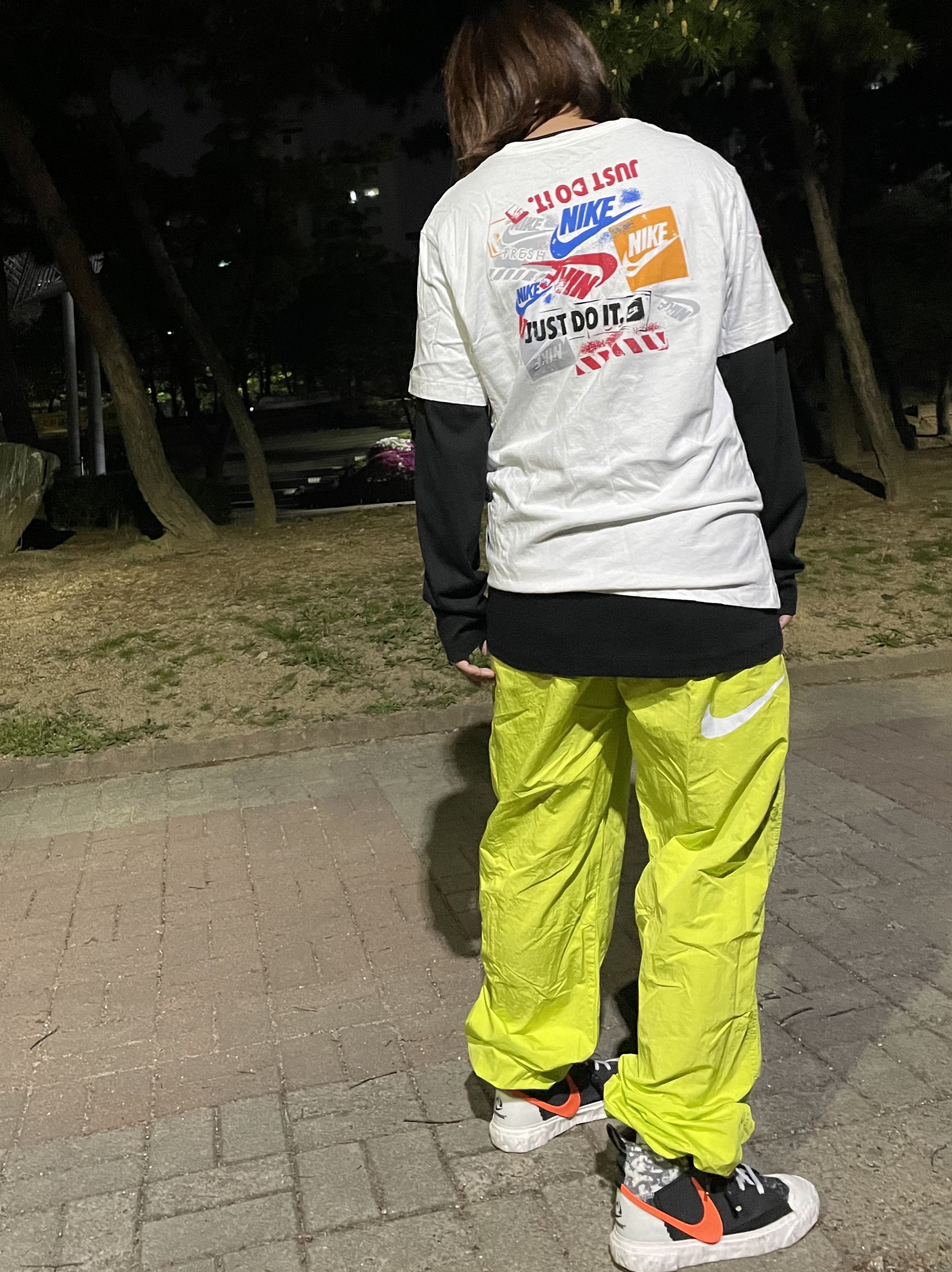Nike x Stussy Beach Pants Bright Cactus, Nike x Readymade Blazer Mid Black 착용 스타일