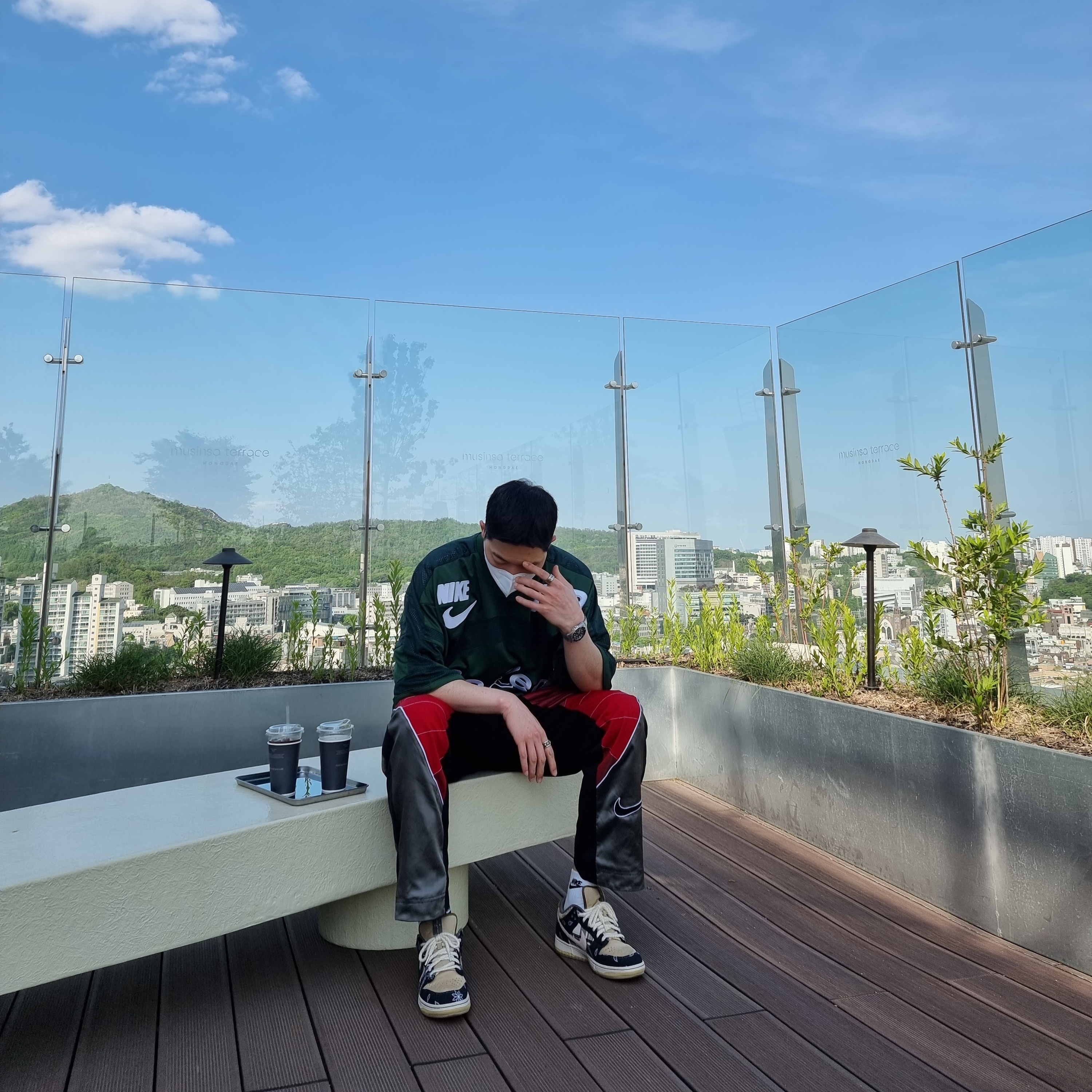 Nike x Cactus Plant Flea Market S/S Jersey Green - Asia, Nike x Cactus Plant Flea Market S/S Jersey Green - US/EU 착용 스타일 - 2