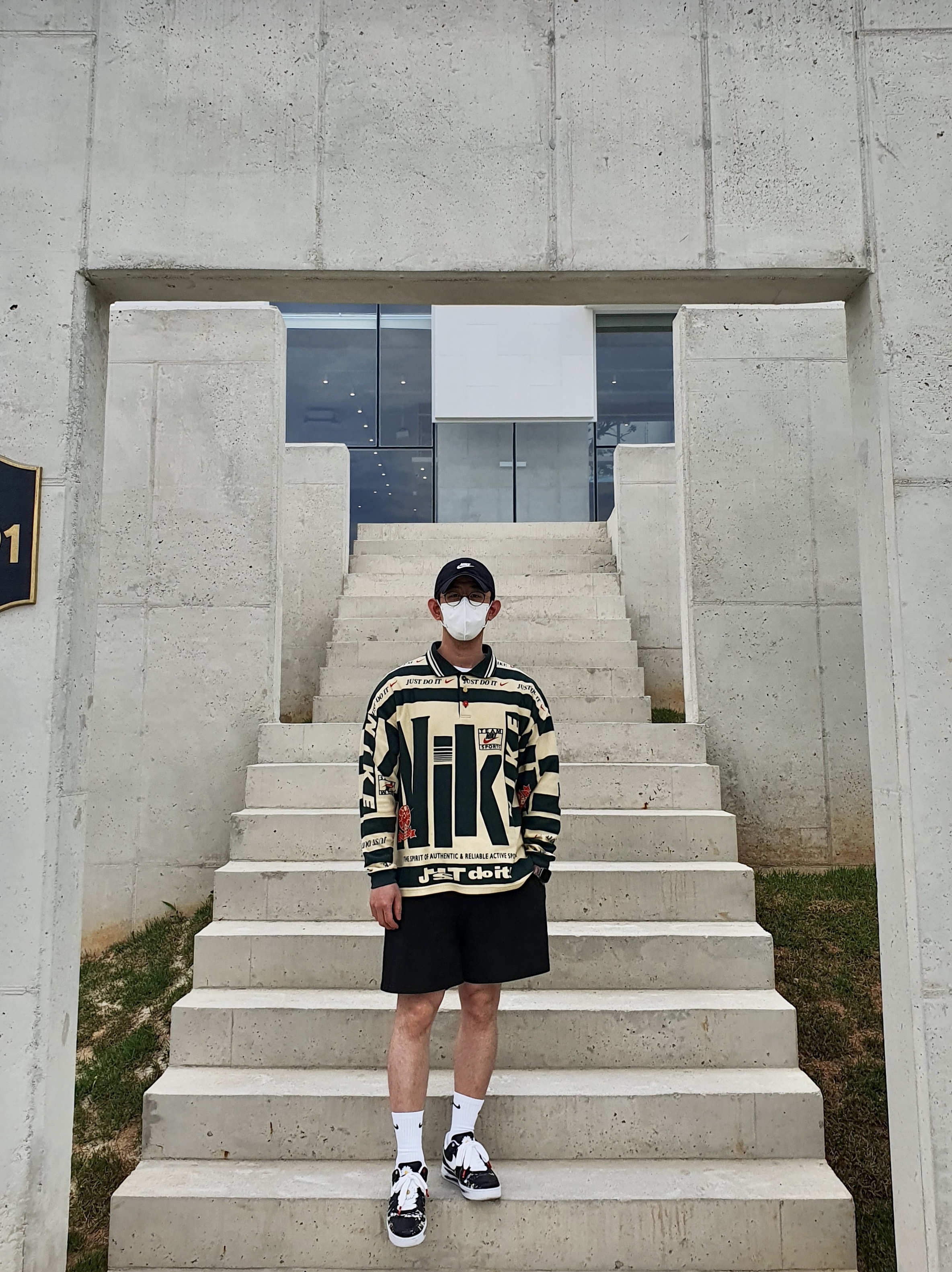 Nike x Cactus Plant Flea Market Long Sleeve Polo Natural - US/EU, Nike x Cactus Plant Flea Market Long Sleeve Polo Natural - Asia 착용 스타일 - 2