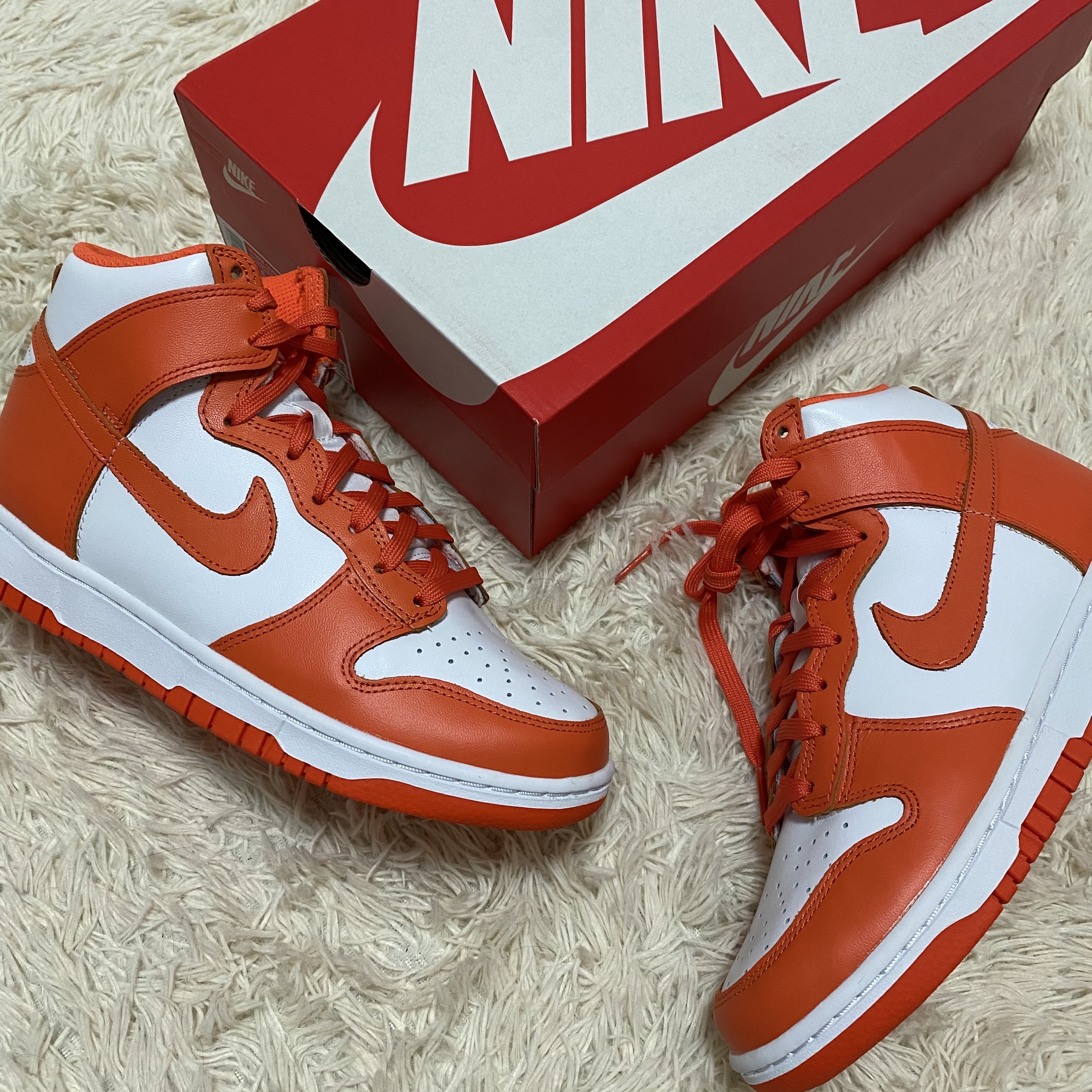 (W) Nike Dunk High Orange Blaze 착용 스타일