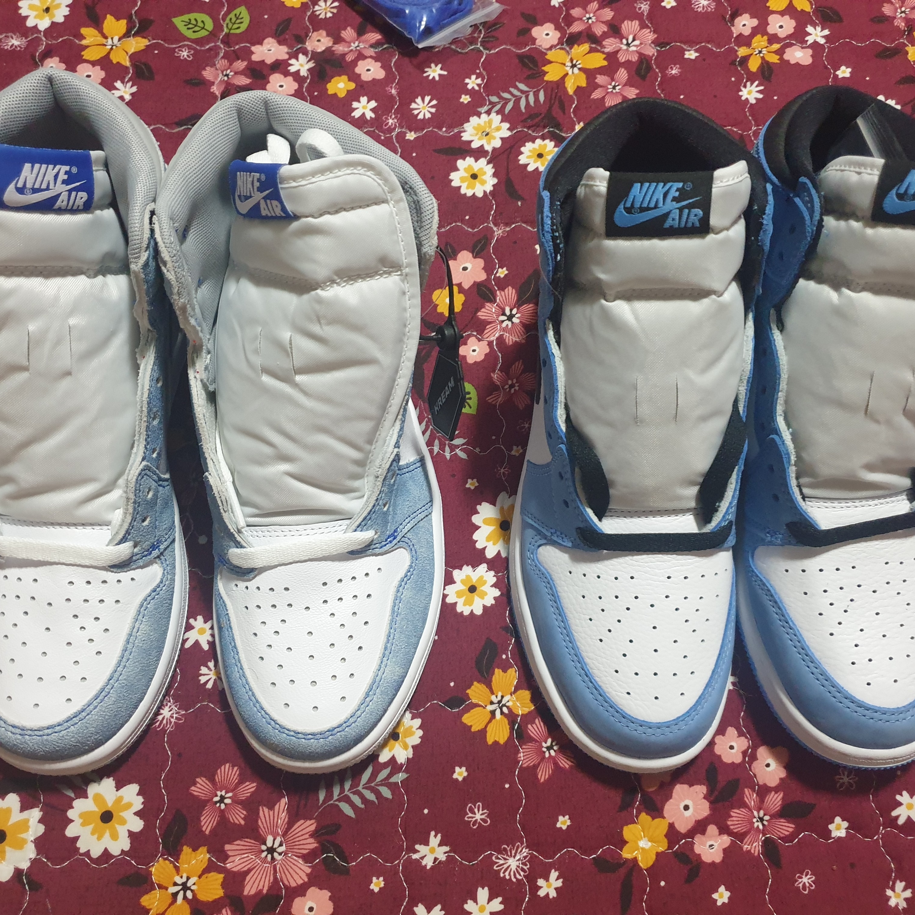 Jordan 1 Retro High OG Hyper Royal, (GS) Jordan 1 Retro High OG University Blue 착용 스타일