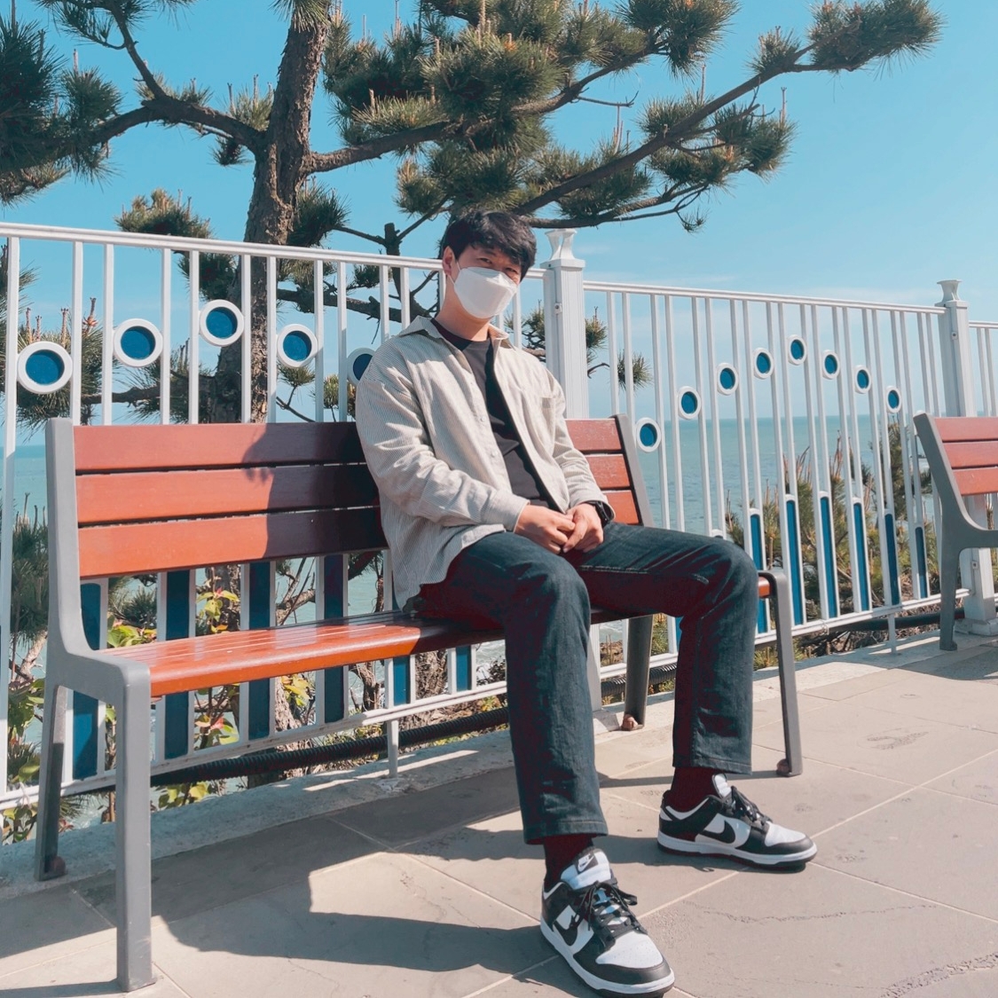 Nike Dunk Low Retro Black 착용 스타일 - 1