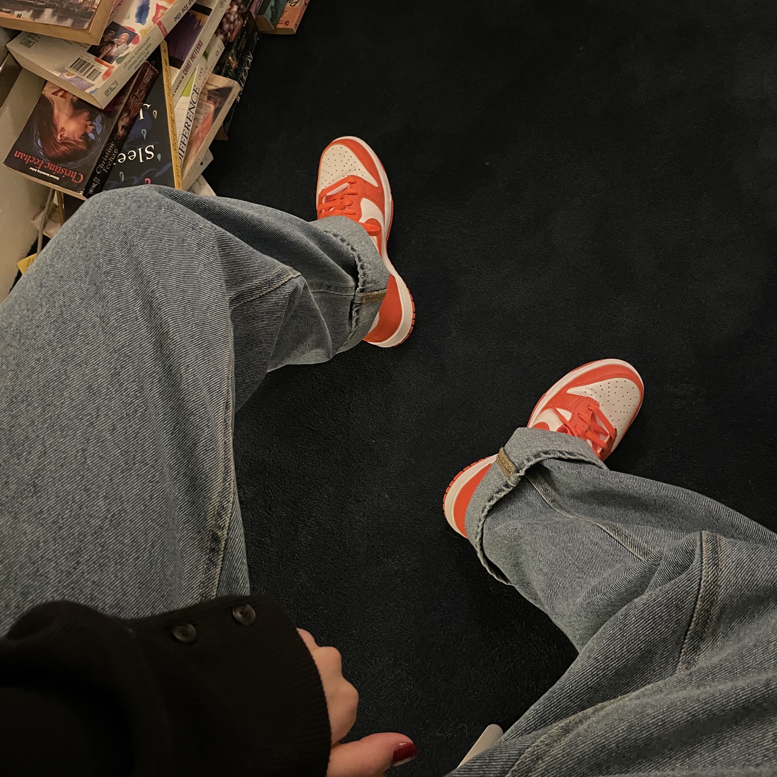 (W) Nike Dunk High Orange Blaze 착용 스타일 - 5