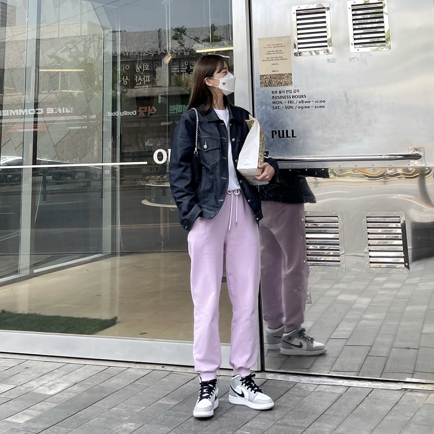 (GS) Jordan 1 Mid Light Smoke Grey 착용 스타일
