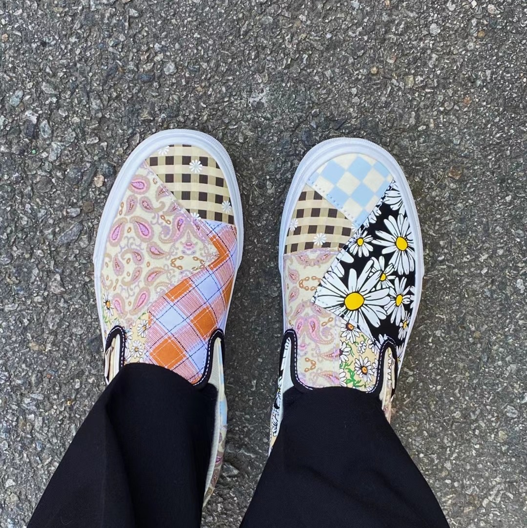 Vans Meadow Patchwork Classic Slip-On 착용 스타일