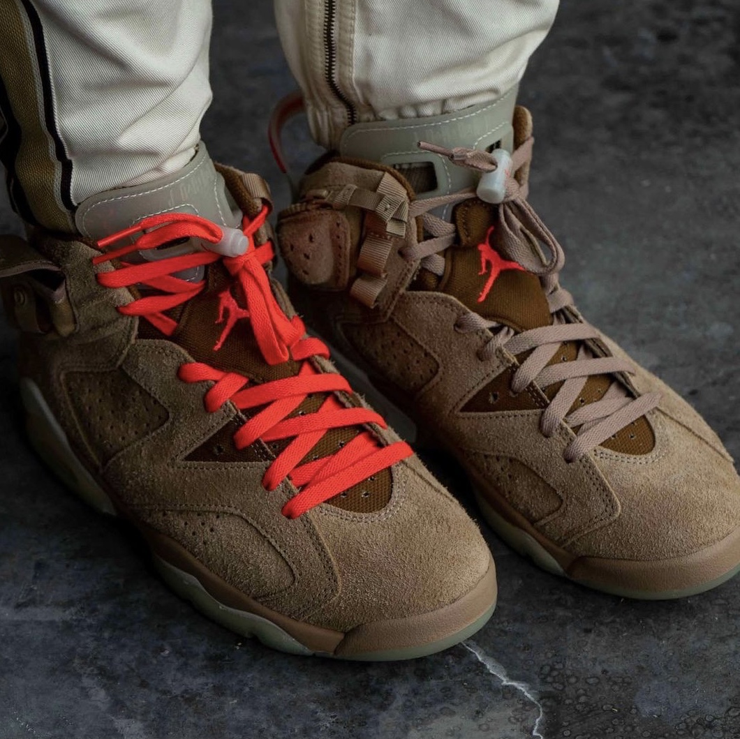 Jordan 6 x Travis Scott Retro SP British Khaki 착용 스타일 - 4
