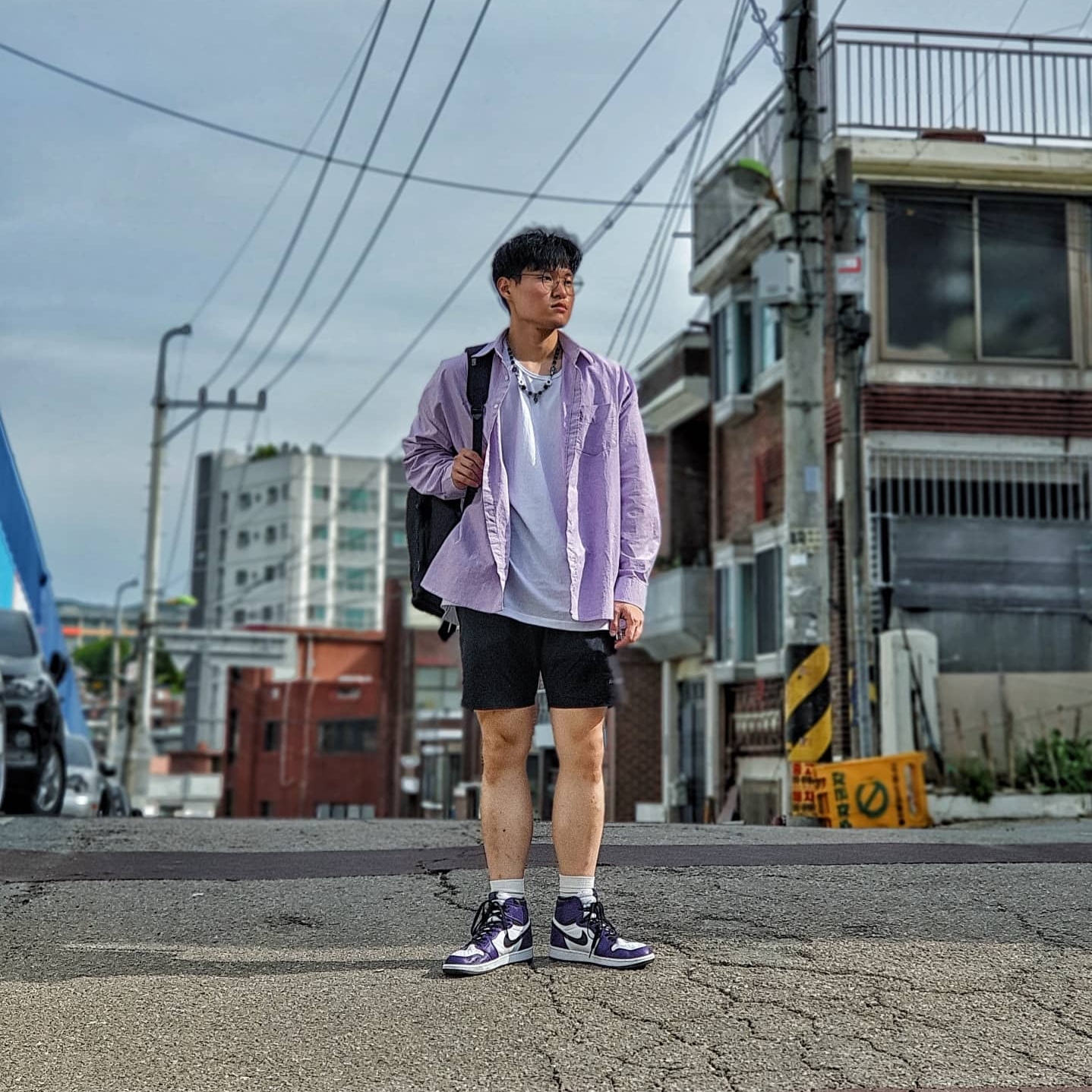 Jordan 1 Retro High OG Court Purple 2020 착용 스타일 - 1