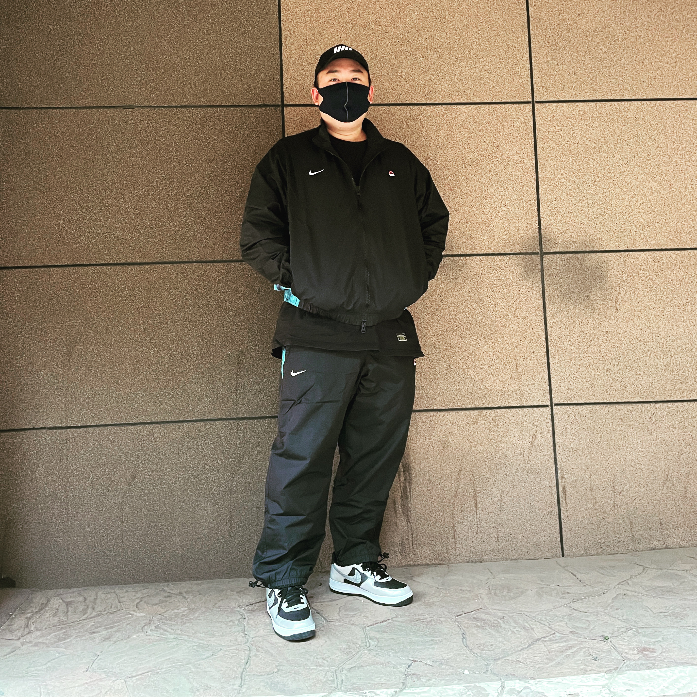 Nike x Skepta M NRG Track Jacket Black, Nike x Skepta M NRG Track Pants Black 착용 스타일