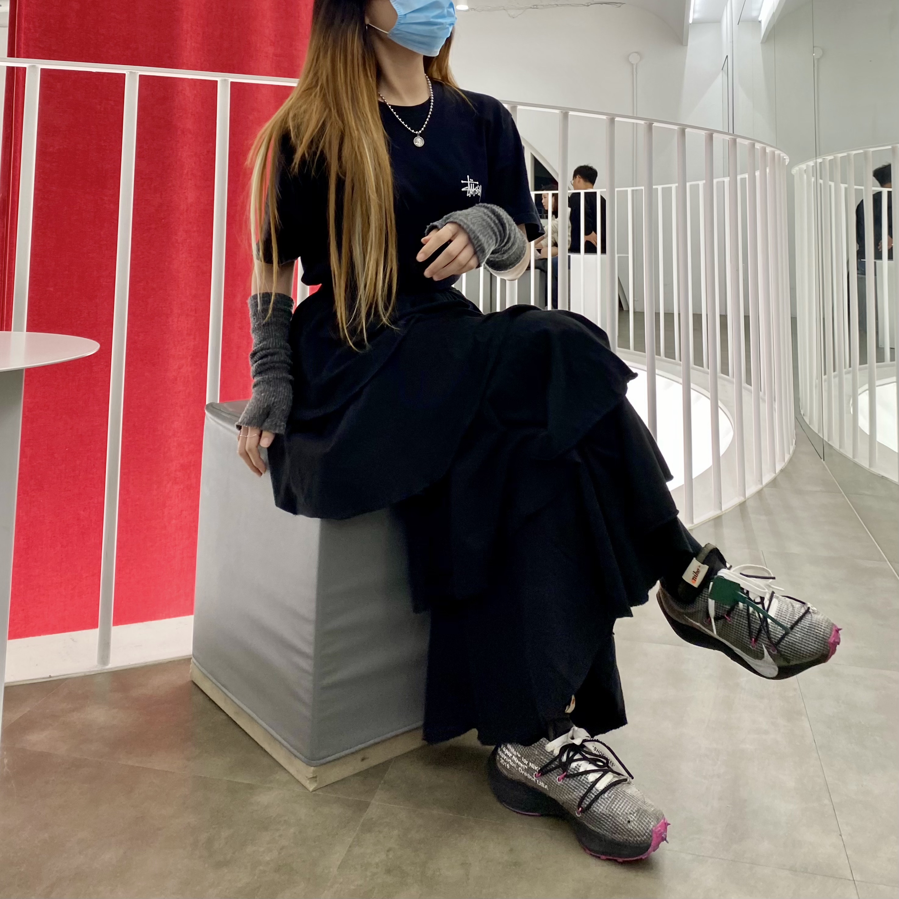 (W) Nike x Off-White Vapor Street Black Laser Fuchsia 착용 스타일