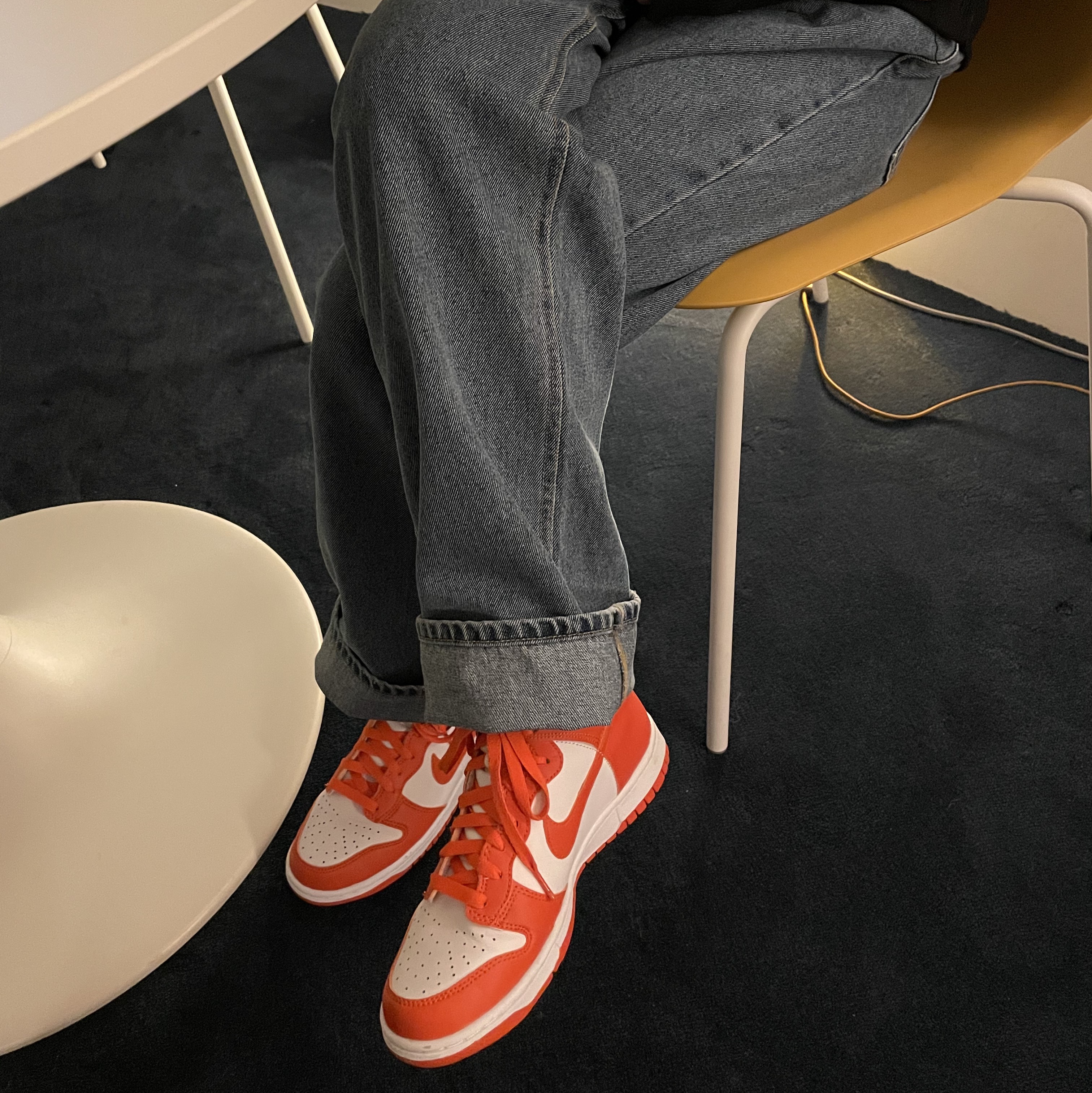 (W) Nike Dunk High Orange Blaze 착용 스타일 - 4