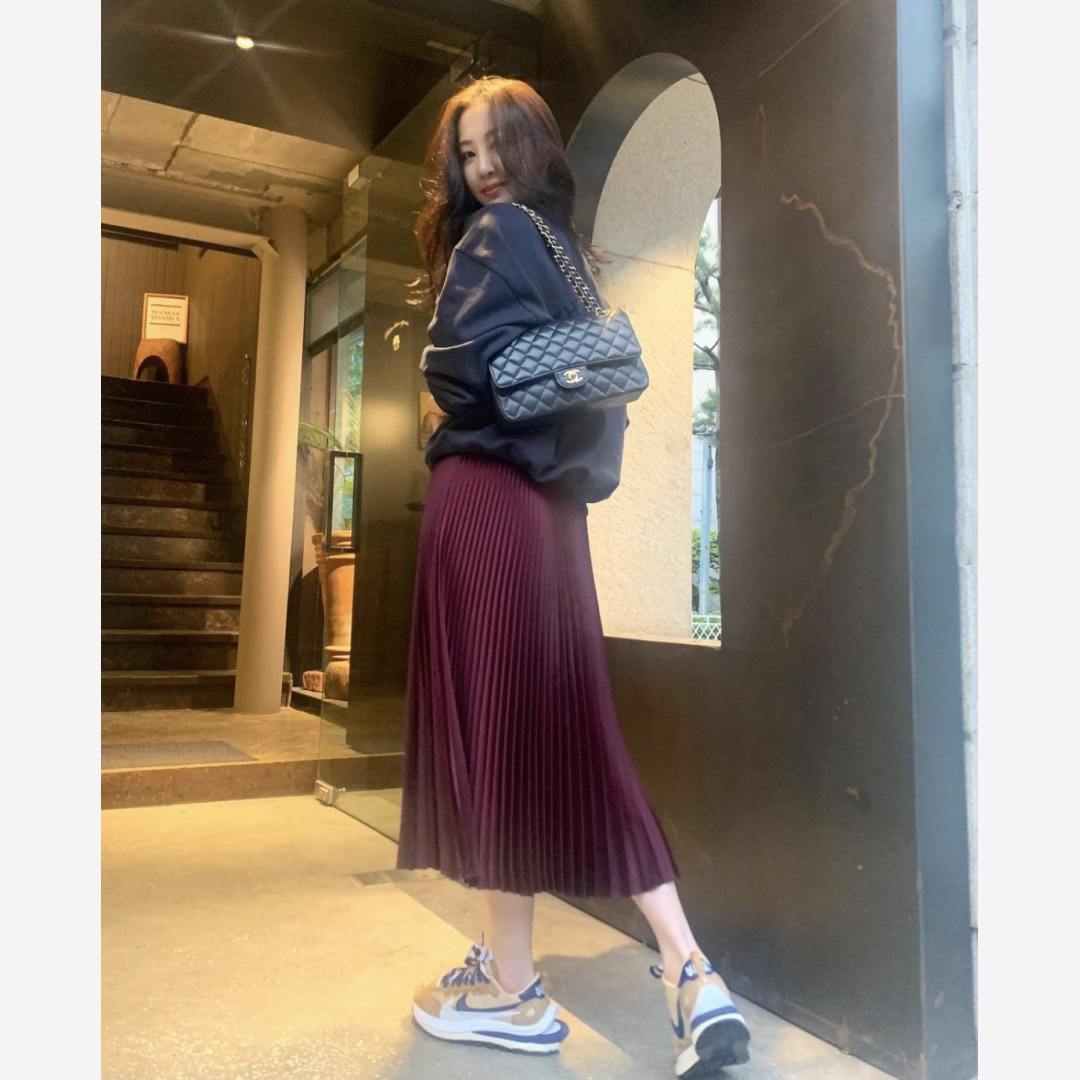 Nike x Sacai VaporWaffle Sesame and Blue Void 착용 스타일 - 2