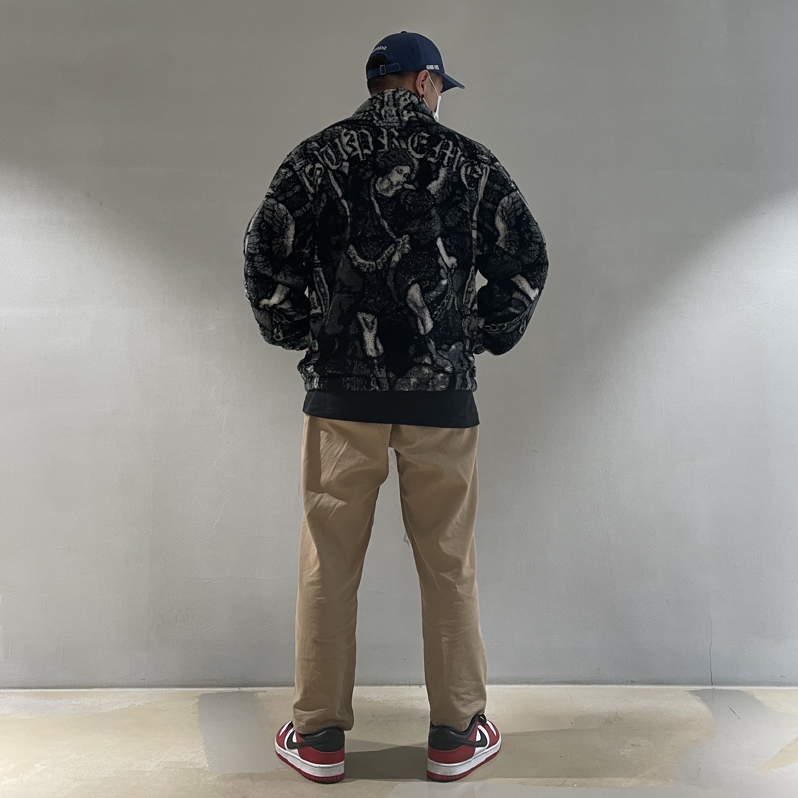 Supreme Saint Michael Fleece Jacket Black - 21SS, Nike SB Dunk Low Pro Chicago 착용 스타일