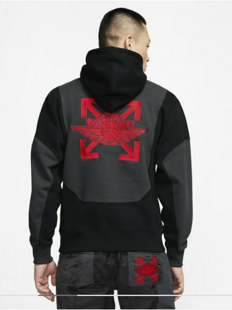Jordan x Off-White Fleece Pullover Hoodie Black - Asia 착용 스타일 - 2
