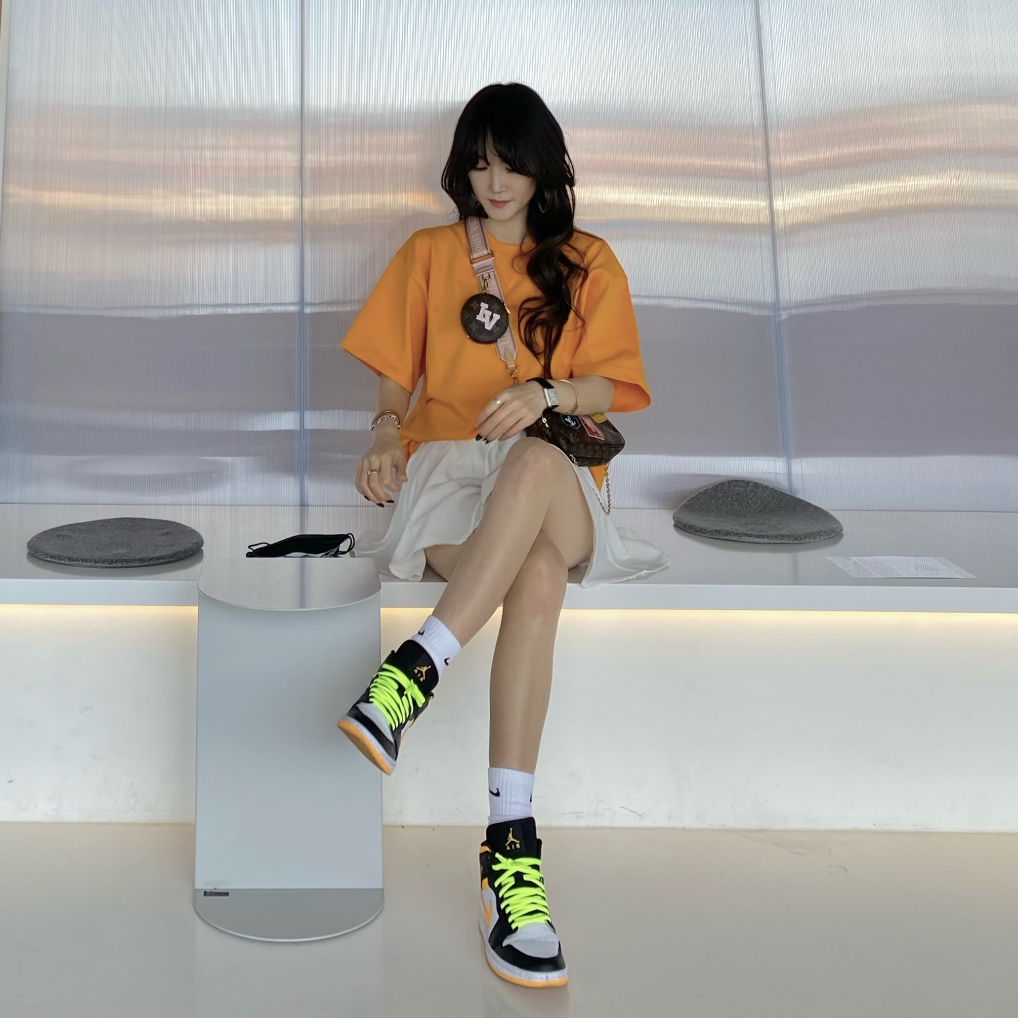 Nike x Kim Jones Oversized T-Shirt Circuit Orange - Asia, Nike x Kim Jones Oversized T-Shirt Circuit Orange - US/EU 착용 스타일 - 1