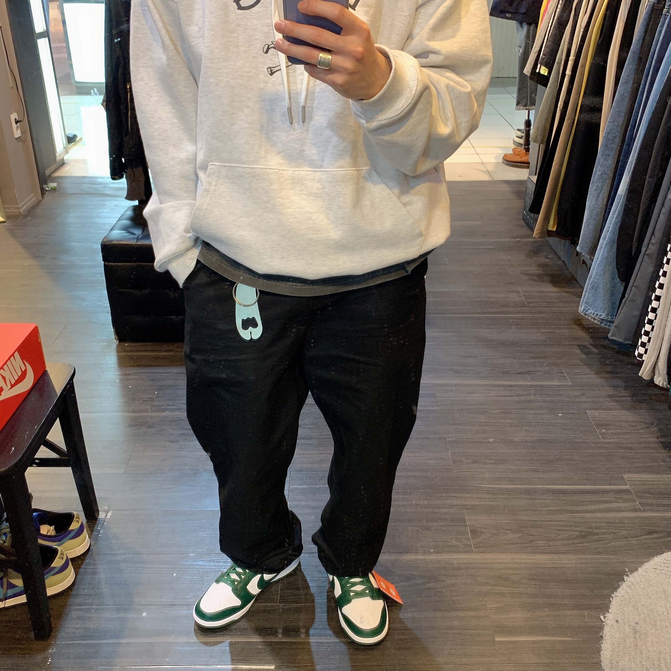 Nike Dunk Low Retro Varsity Green 착용 스타일 - 2