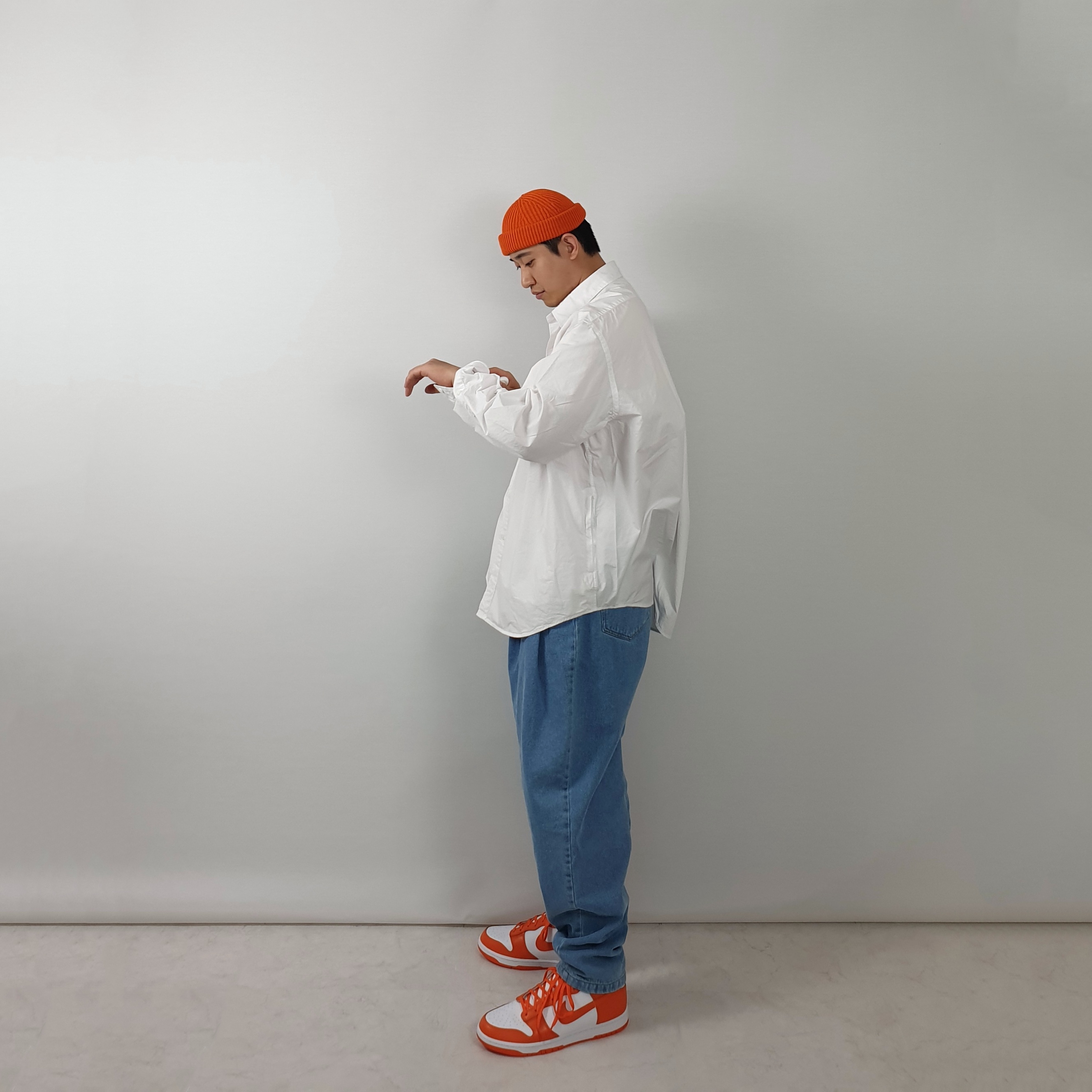 Nike Dunk High Retro Orange Blaze 착용 스타일