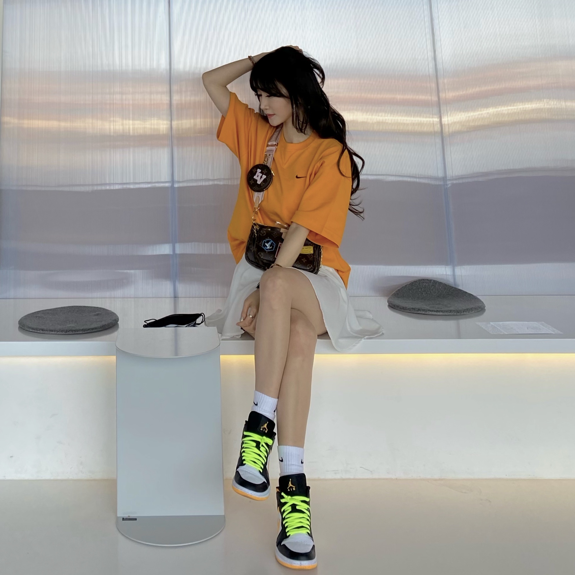 Nike x Kim Jones Oversized T-Shirt Circuit Orange - Asia, Nike x Kim Jones Oversized T-Shirt Circuit Orange - US/EU 착용 스타일 - 2