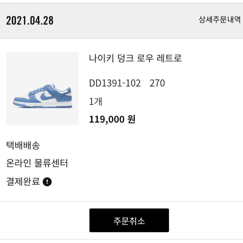 Nike Dunk Low Retro University Blue 착용 스타일