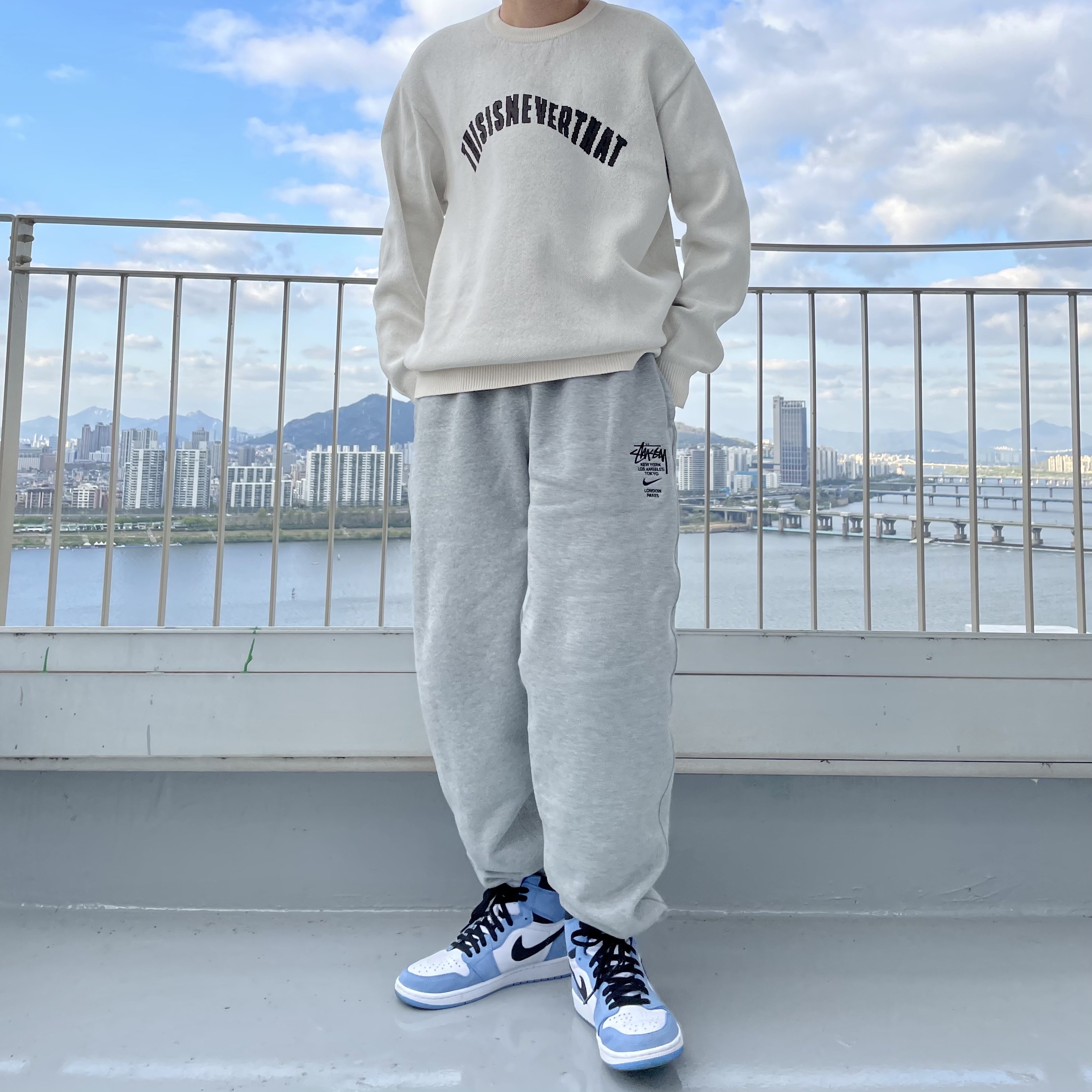 Jordan 1 Retro High OG University Blue, (GS) Jordan 1 Retro High OG University Blue 착용 스타일