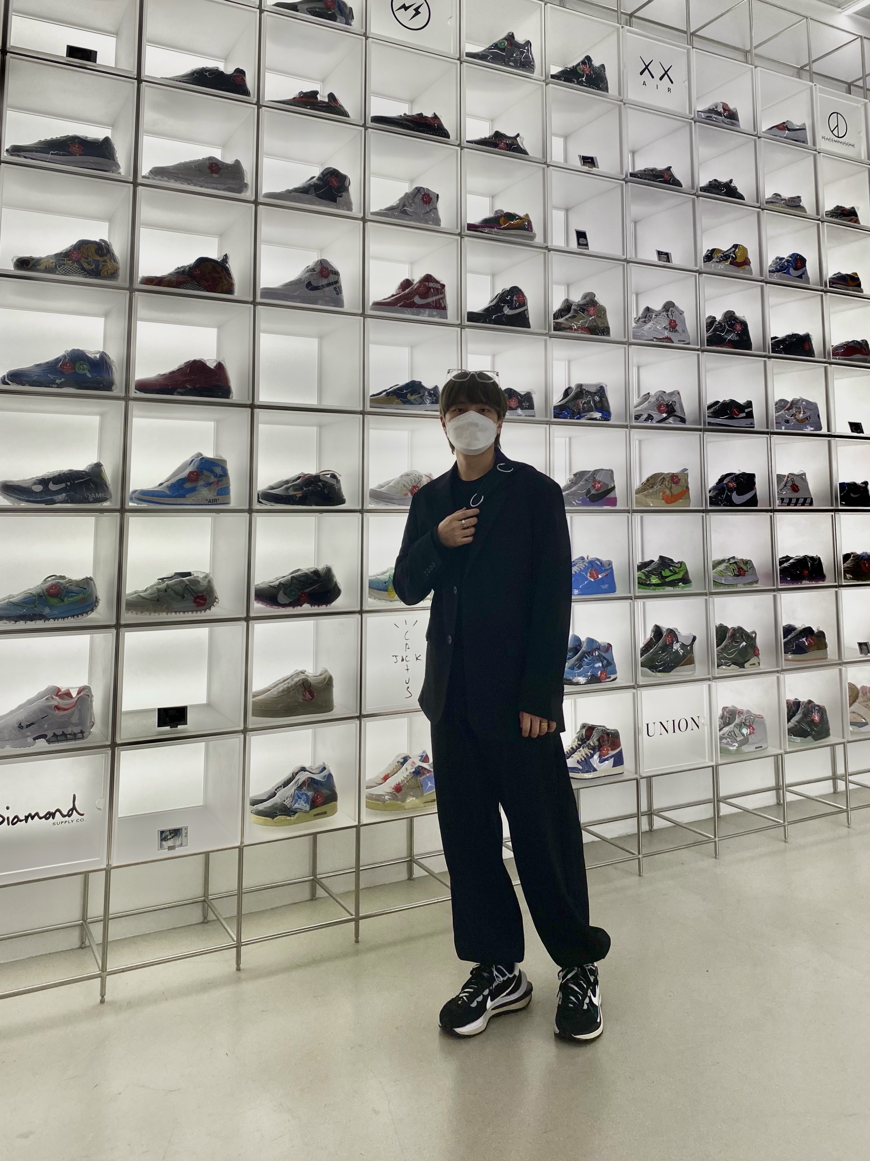 Nike x Sacai VaporWaffle Black White 착용 스타일 - 1