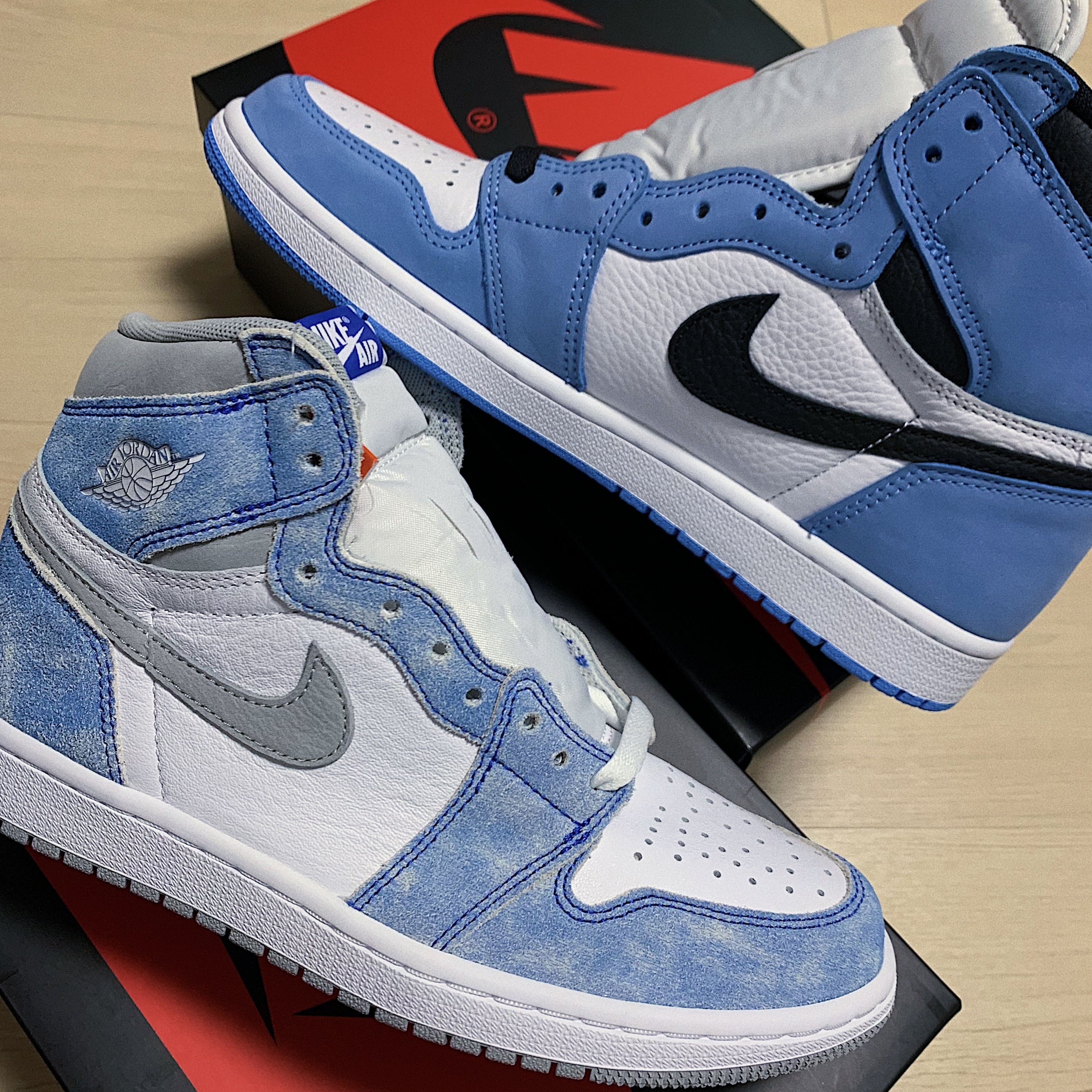 Jordan 1 Retro High OG Hyper Royal, Jordan 1 Retro High OG University Blue 착용 스타일