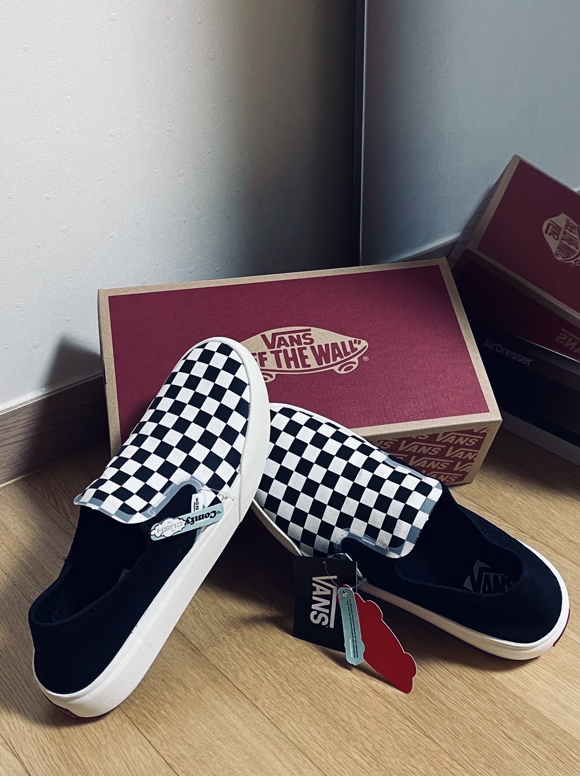 Vans Checkerboard Comfycush One Black 착용 스타일
