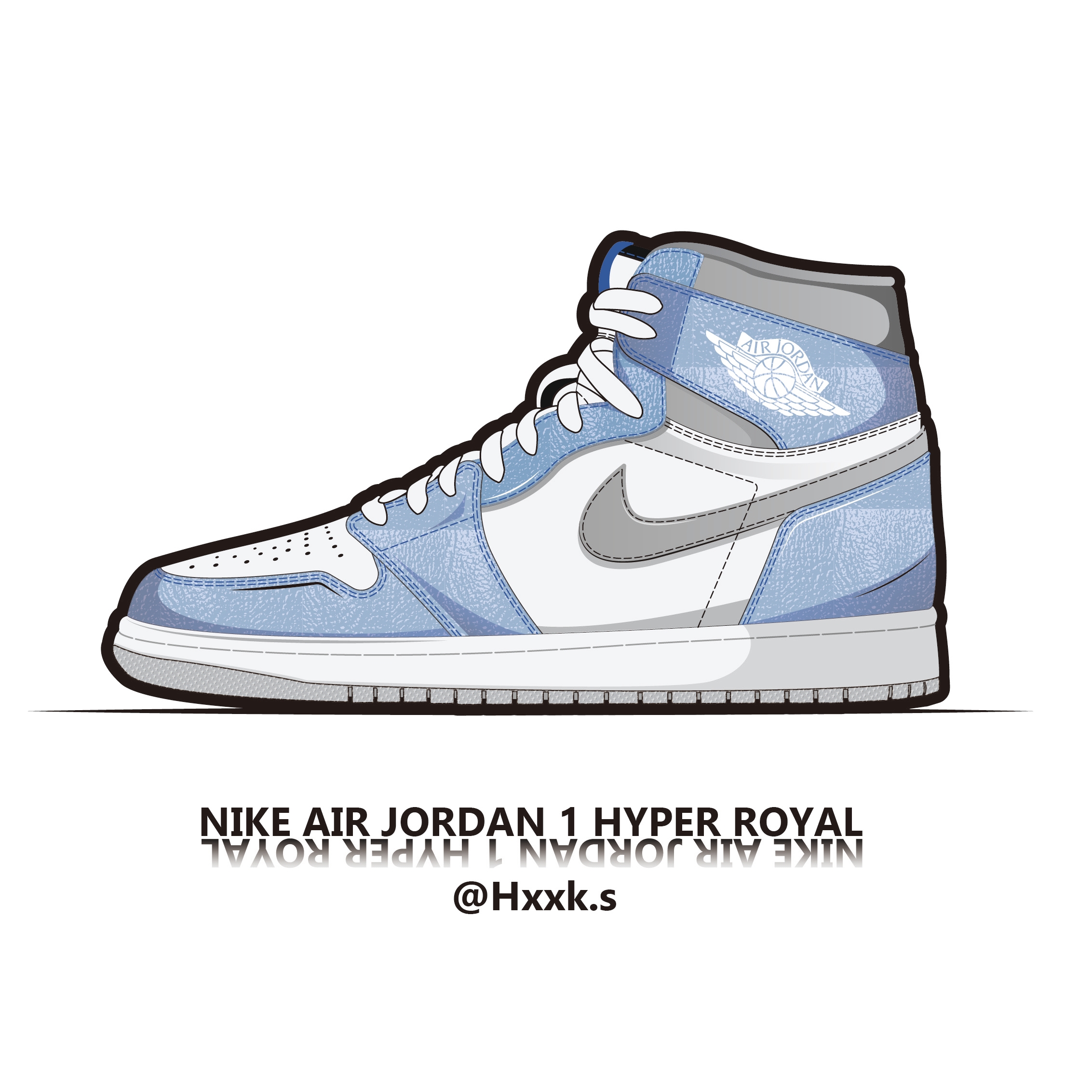Jordan 1 Retro High OG Hyper Royal 착용 스타일 - 1